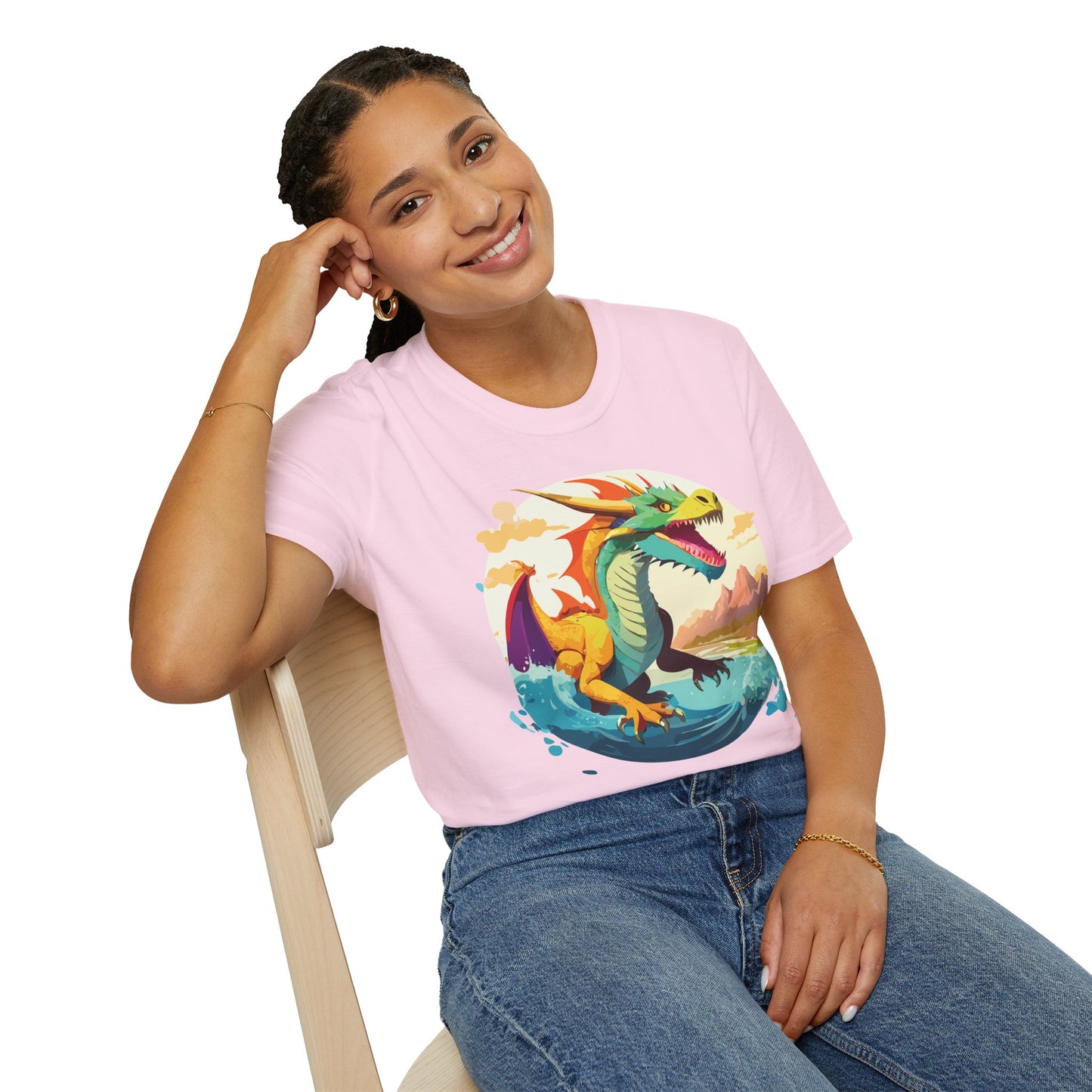 Dragon T Shirt Unisex Animal Print Dragon Shirt Gildan Softstyle Cotton Tee 64000