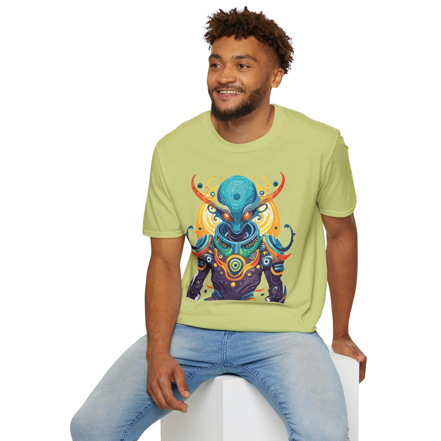 Alien T Shirt Cosmos Shirt Unisex Short Sleeve Tee With Alien Art Design Ring Spun Cotton