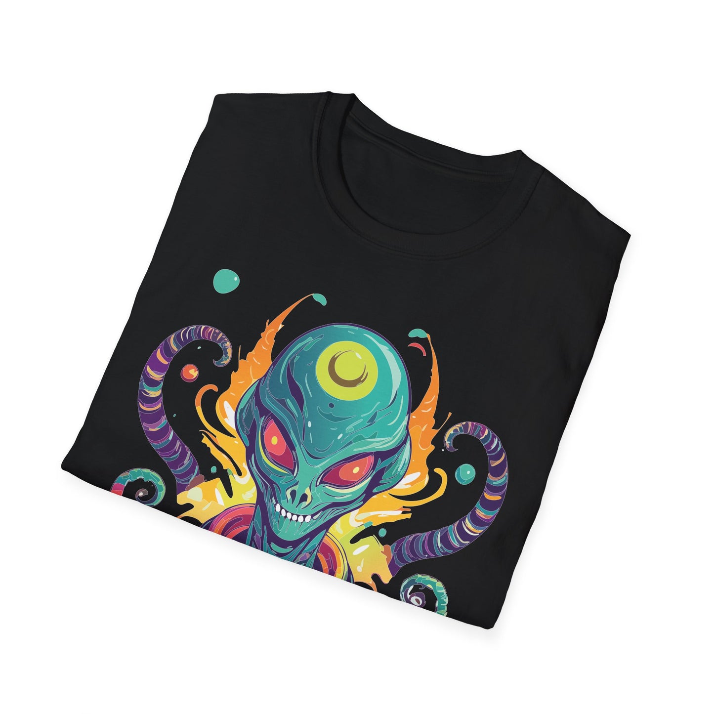 Alien Cosmos Unisex T Shirt With Aliens Design Gildan Softstyle 64000 Comfortable Lightweight Tee