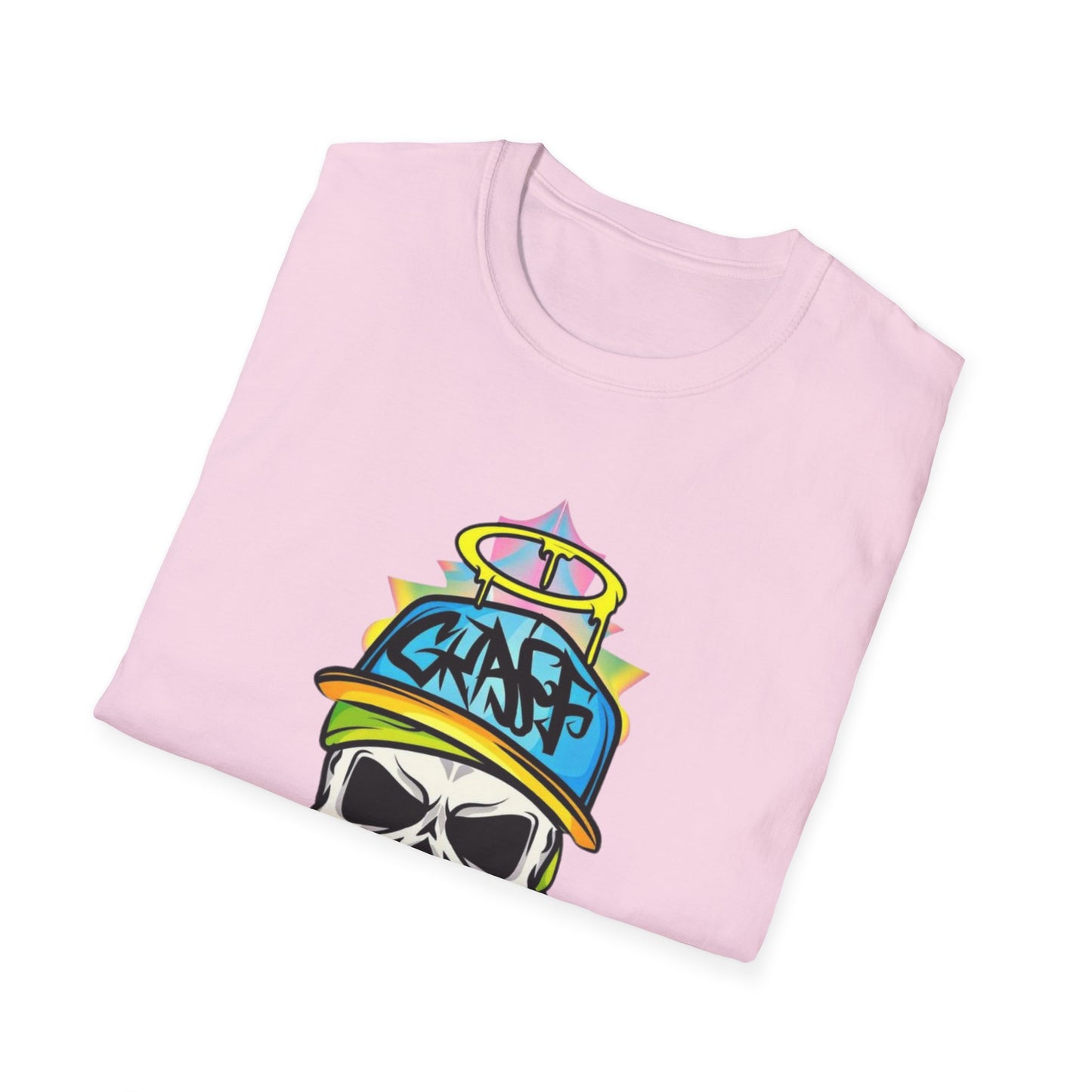 Unisex Skull Graphic Tee Shirt With Skeleton Design Softstyle 64000 100 Percent Ring Spun Cotton