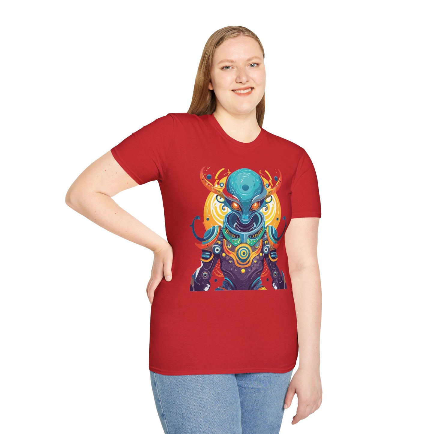 Alien T Shirt Cosmos Shirt Unisex Short Sleeve Tee With Alien Art Design Ring Spun Cotton