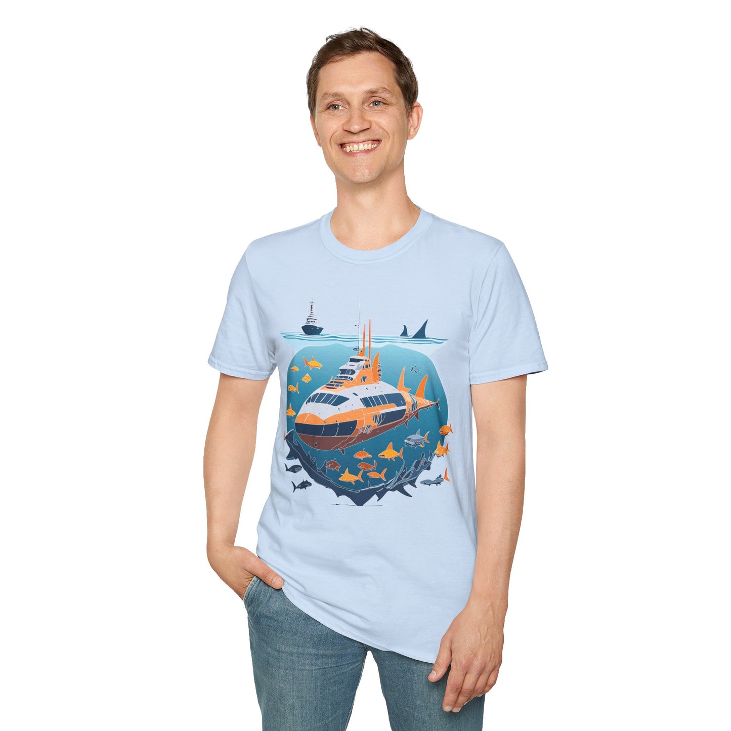 Ocean Tee Shirt, Ocean Shirt, Shirt with Ocean, U boat Tees, Shirt with U-Boat
