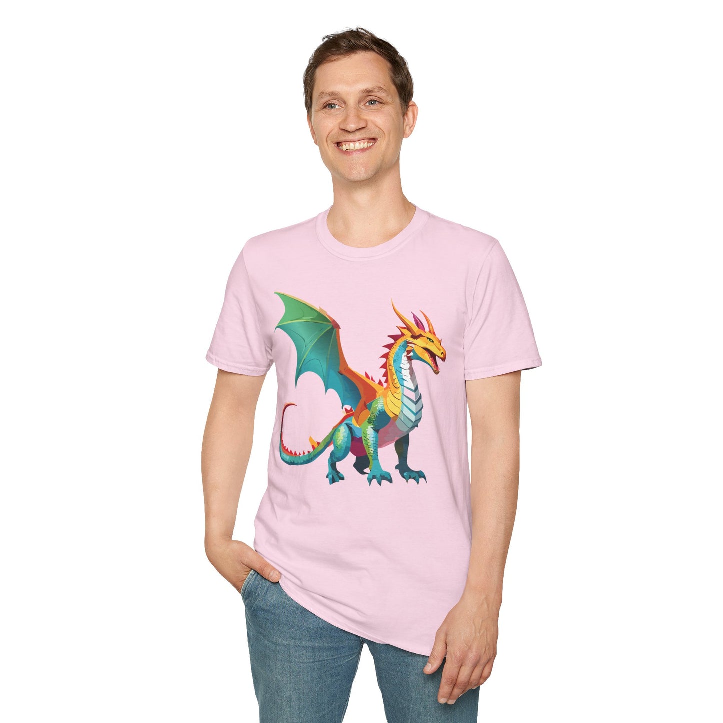 Dragon T Shirt Unisex Animal Design Tee Softstyle Gildan 64000 100 Percent Ring Spun Cotton