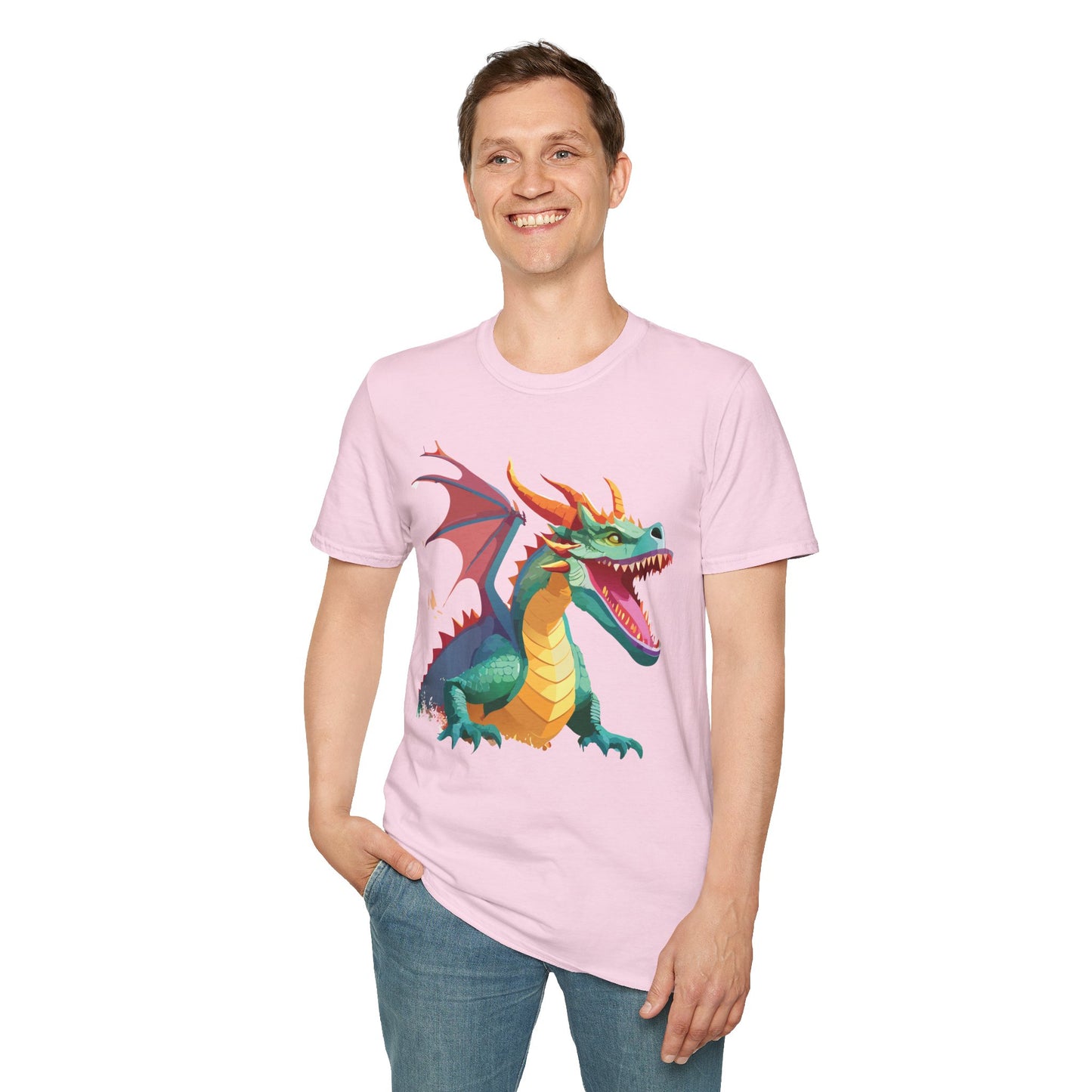 Dragon Graphic T Shirt Unisex Softstyle Cotton Tee Dragon Art Shirt For Men Women