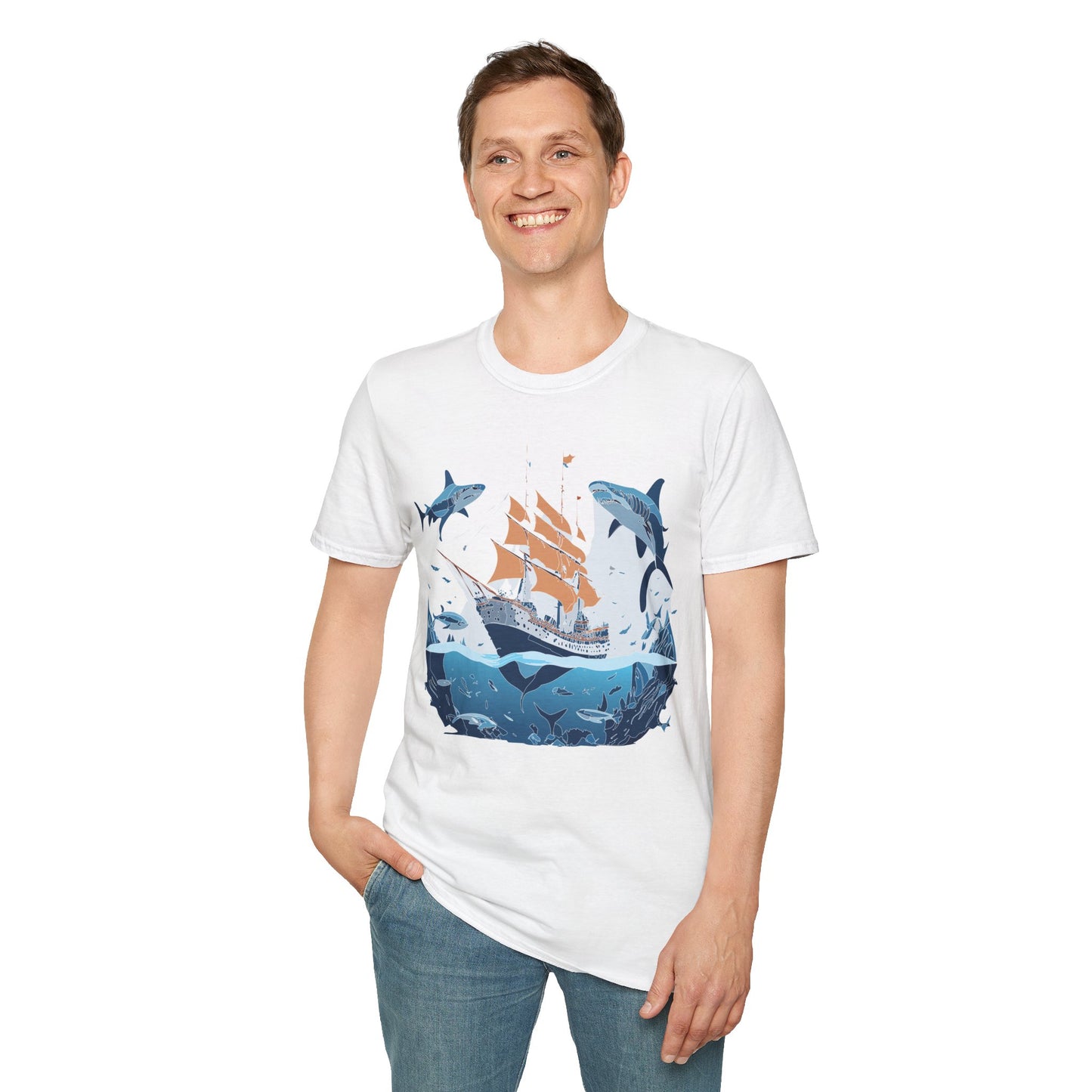 Ocean Tee Shirt, Ocean Shirt, Shirt with Ocean, U boat Tees, Shirt with U-Boat