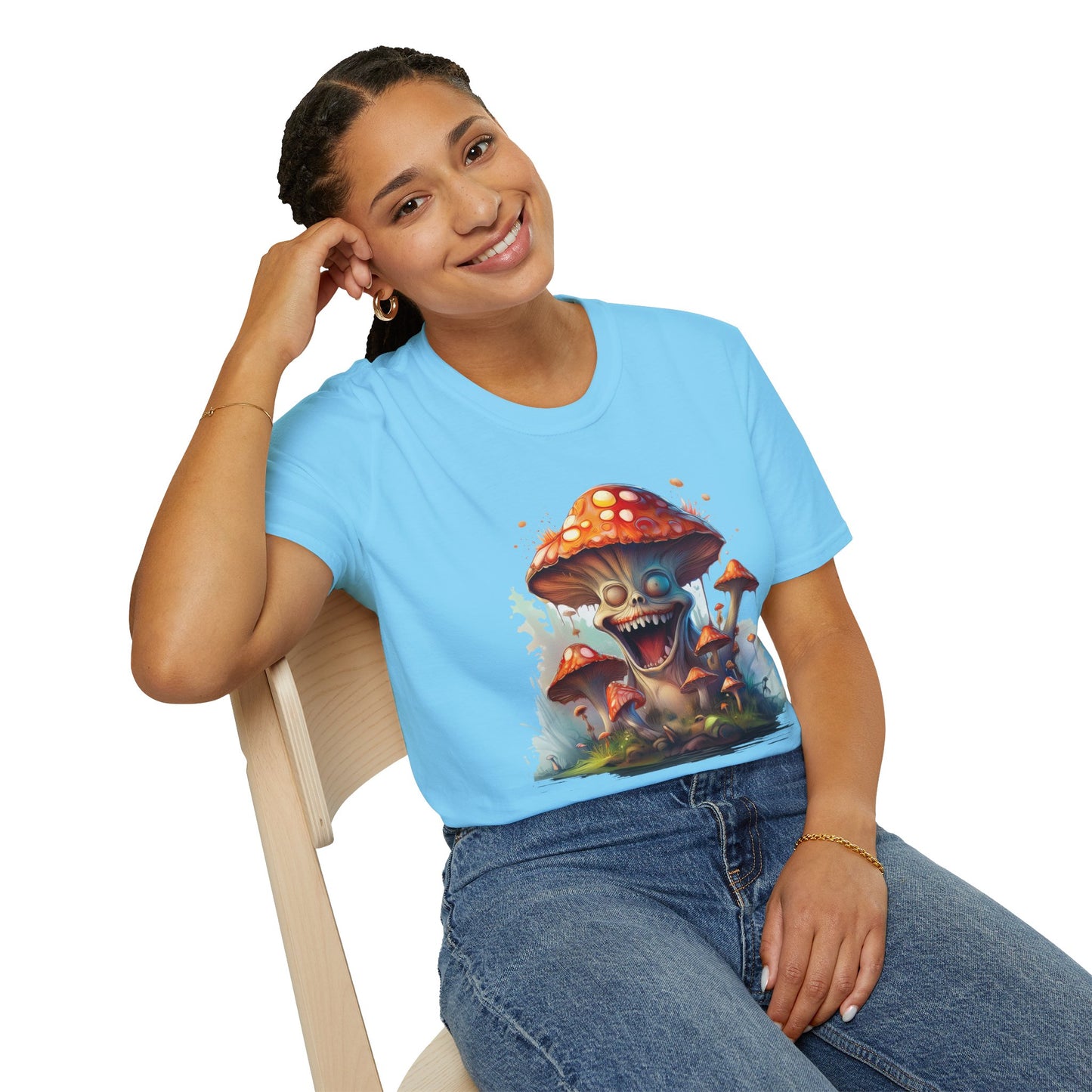 Mashroom Short Sleeve Tee Unisex Funny Mashroom Shirt With Fungus Graphic Gildan Softstyle 64000