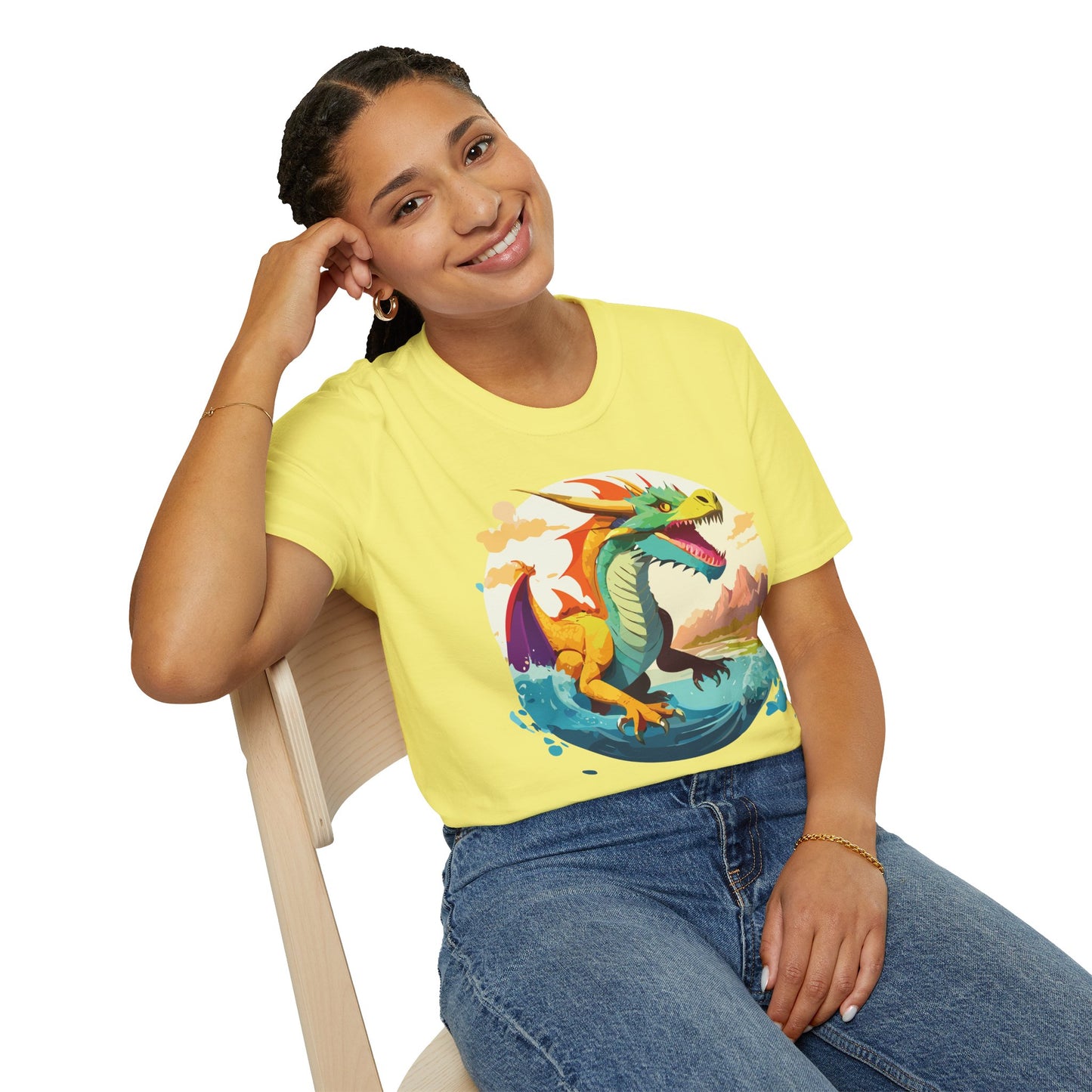 Dragon T Shirt Unisex Animal Print Dragon Shirt Gildan Softstyle Cotton Tee 64000