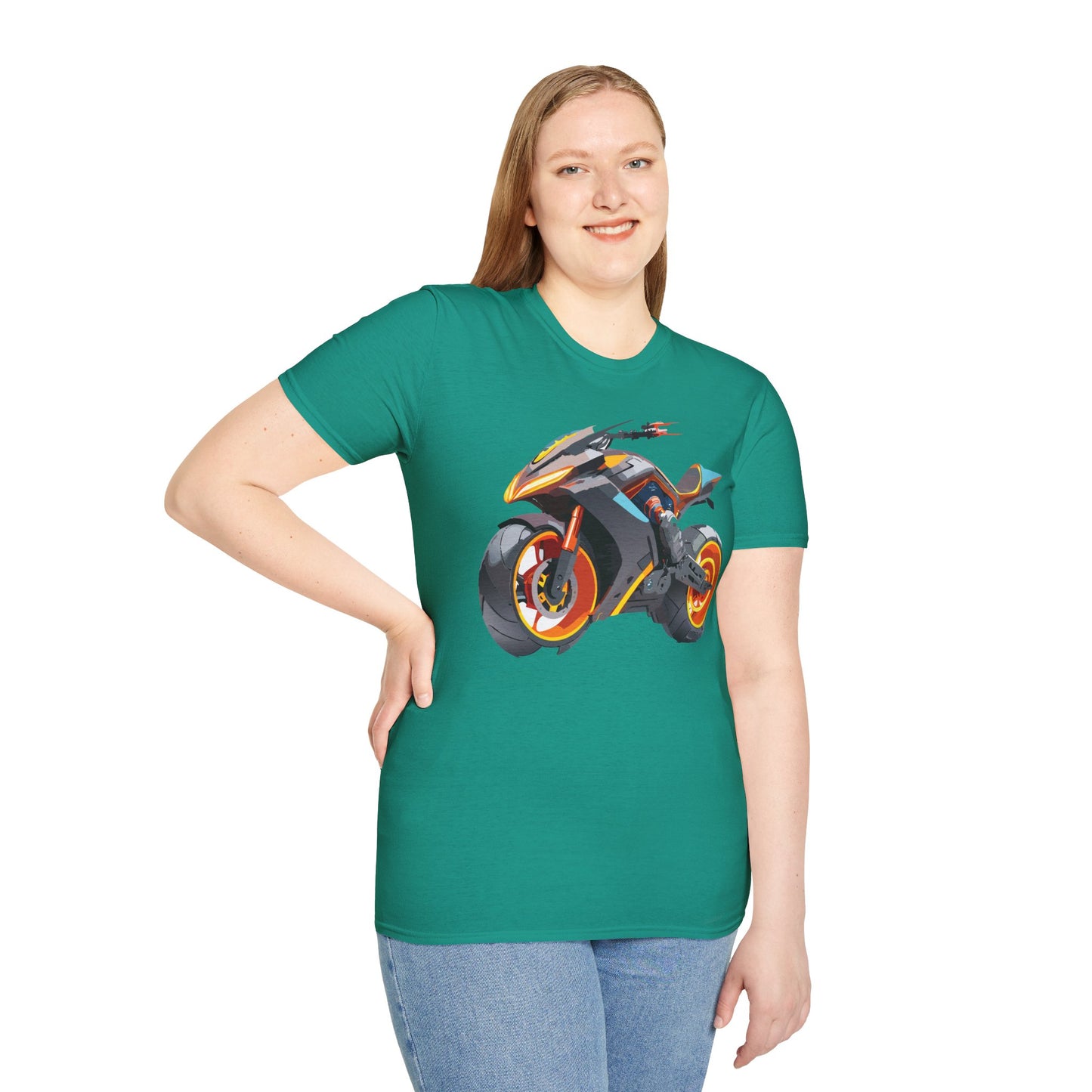 Unisex Bike T Shirt With Motorcycle Graphic MTB Tee Cotton Softstyle Comfort For Riders