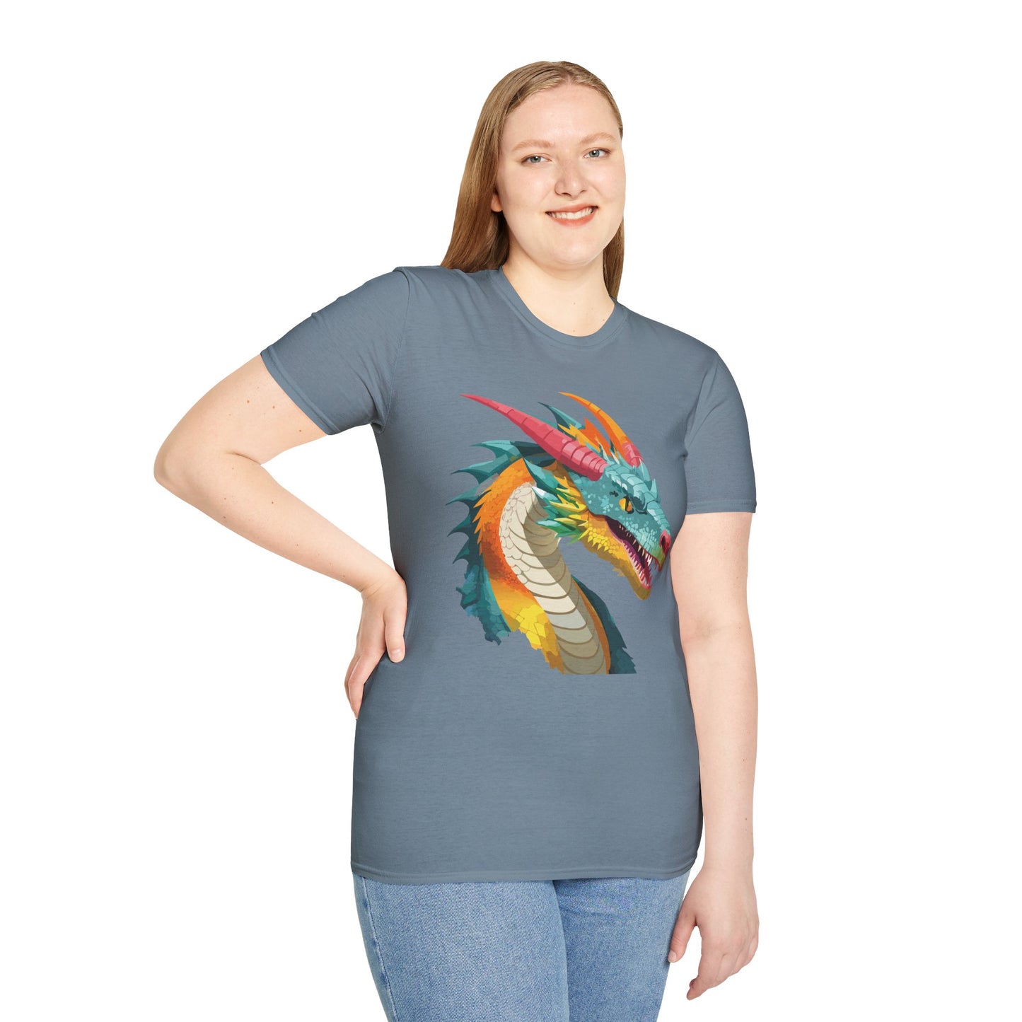 Dragon T Shirt Unisex Softstyle Art Design Tee With Animals Theme Gildan 64000 Premium Quality