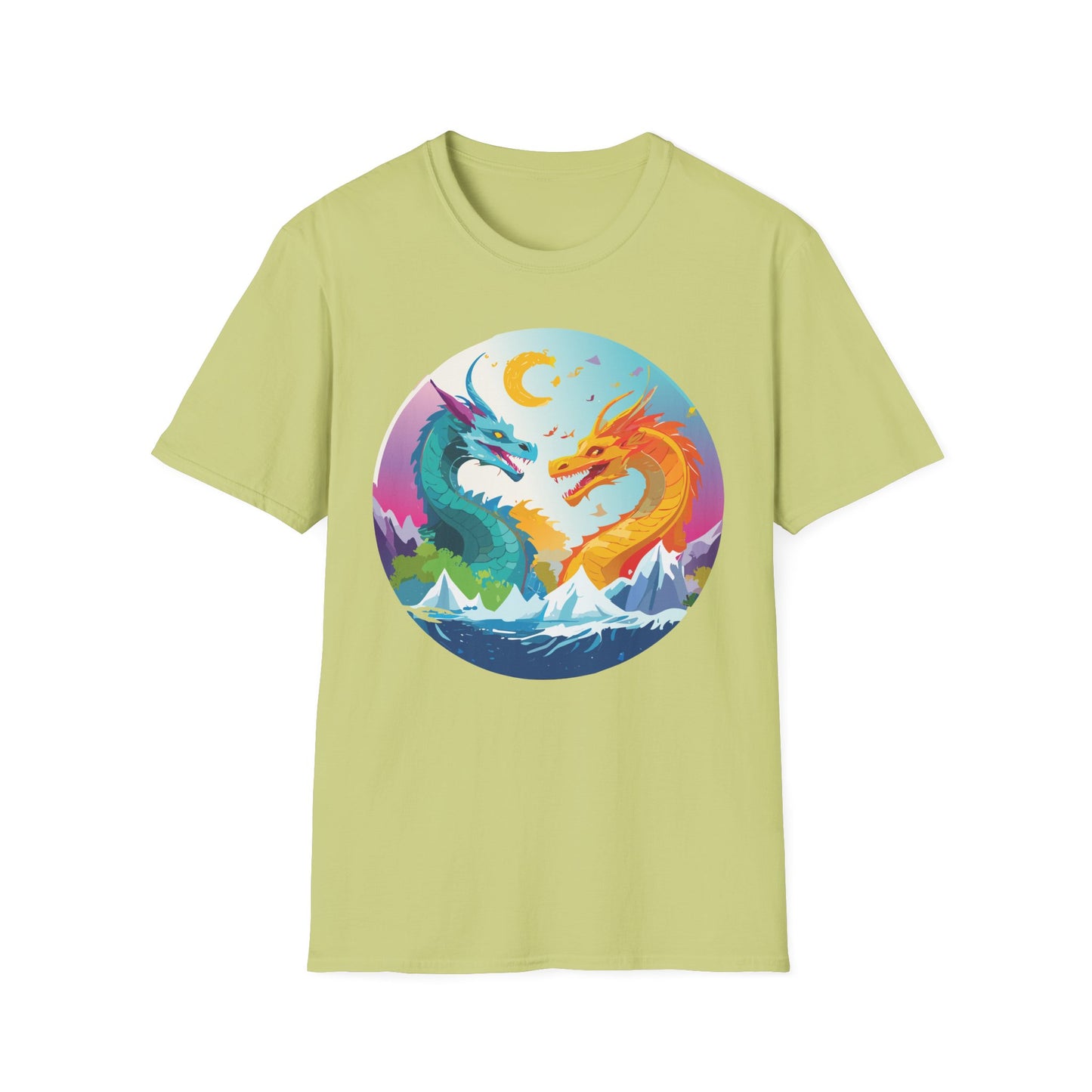 Dragon T Shirt Unisex Gildan Softstyle 64000 Tee Dragon Artwork Animal Print Shirt