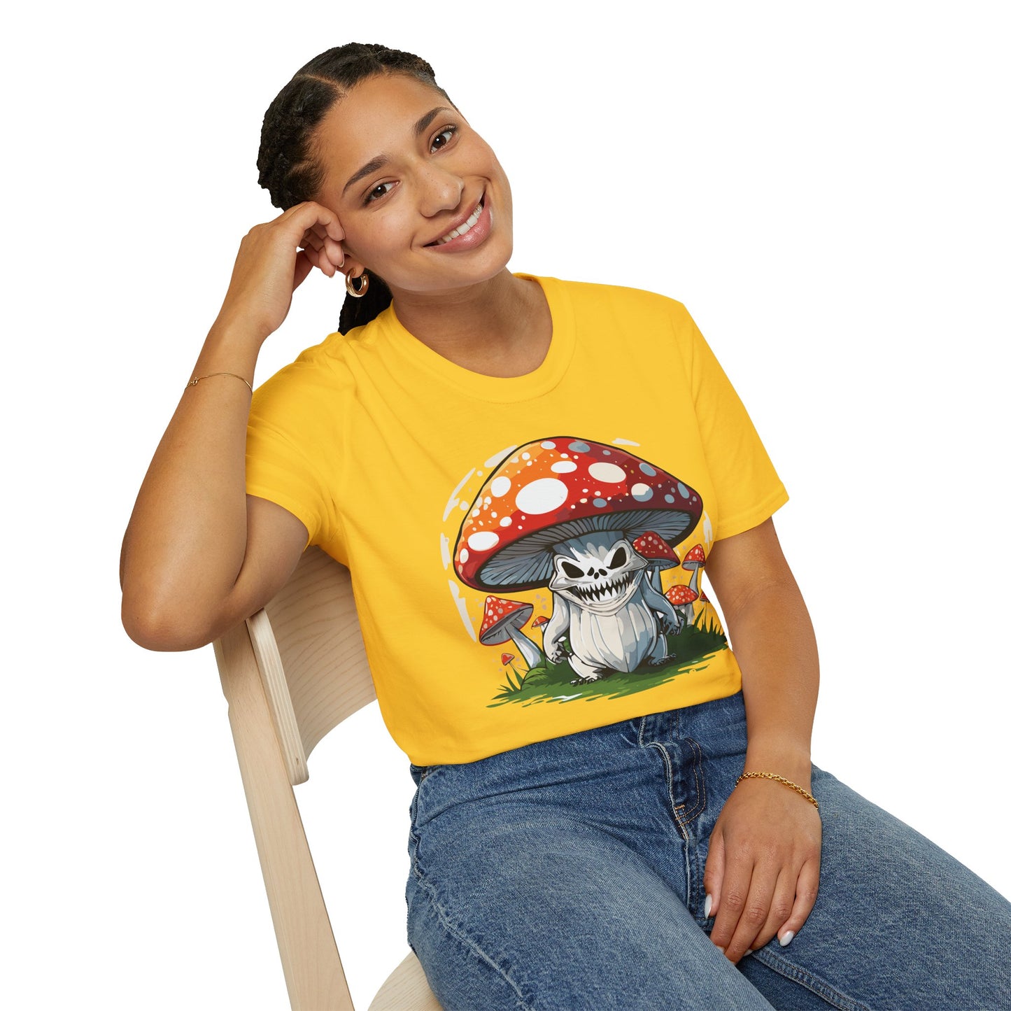 Mashroom Tee Shirt Unisex Softstyle 64000 100 Percent Ring Spun Cotton Funny Mashroom Fungus Design