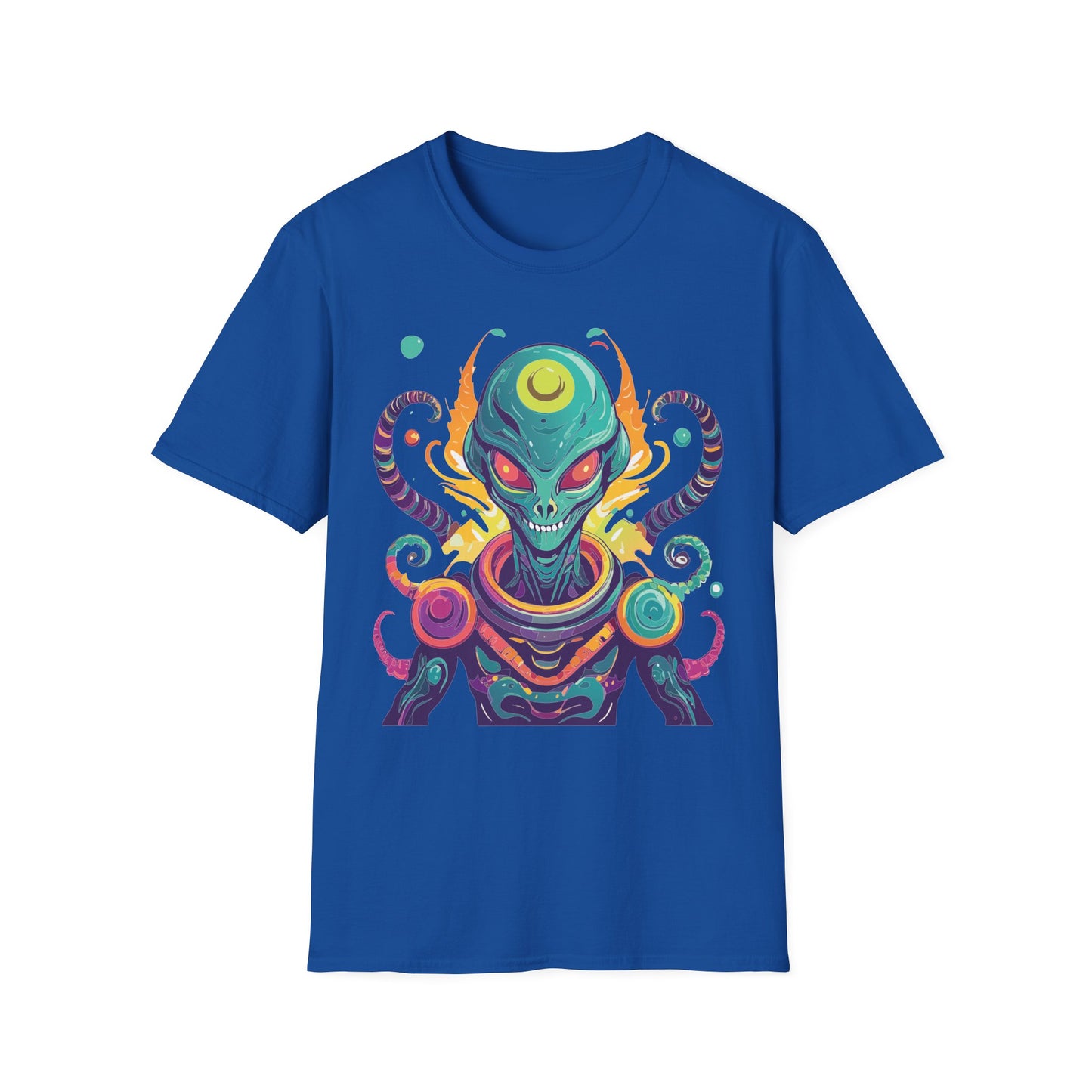 Alien Cosmos Unisex T Shirt With Aliens Design Gildan Softstyle 64000 Comfortable Lightweight Tee
