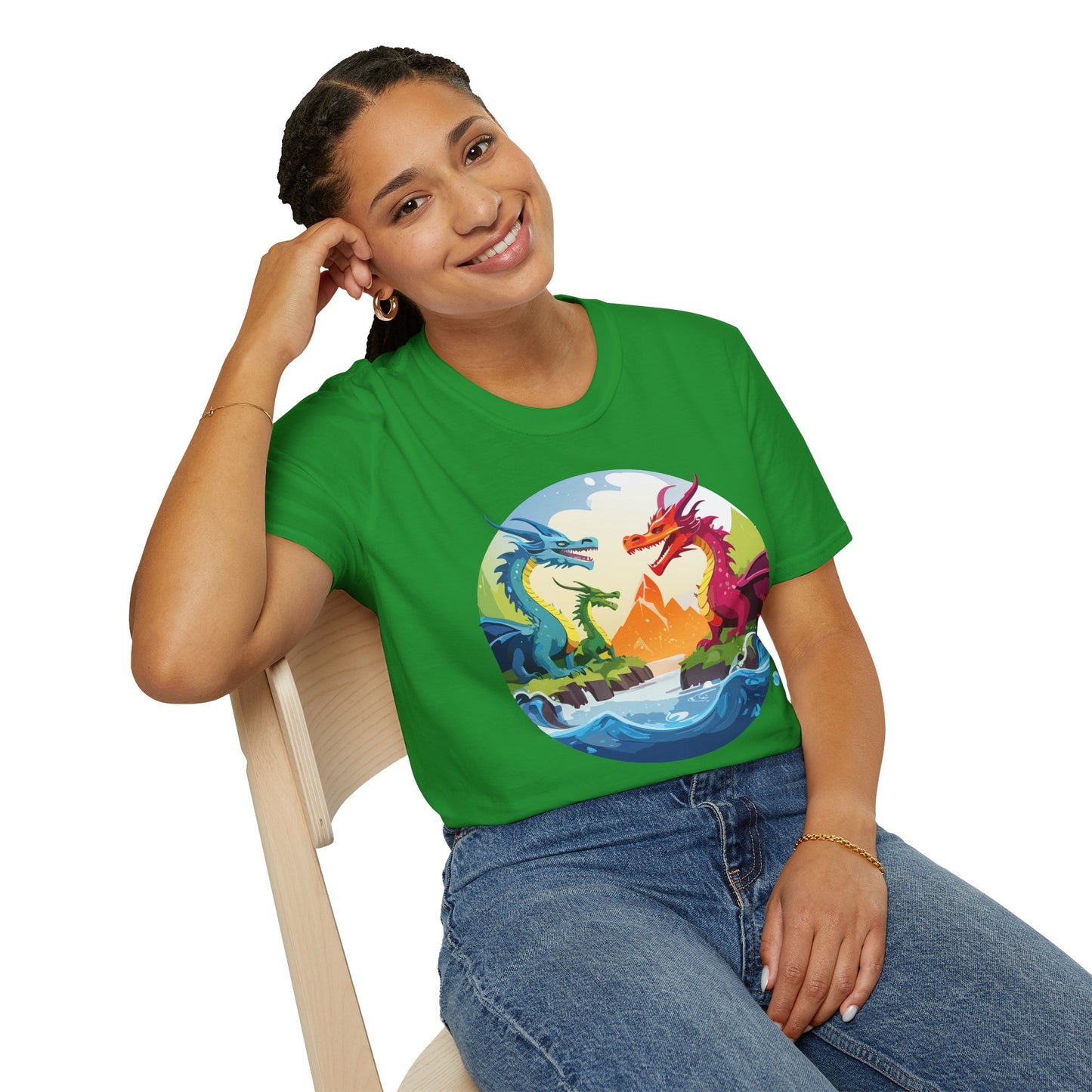 Dragon T Shirt Unisex Dragon Tee 100 Percent Ring Spun Cotton Softstyle Comfort Fit