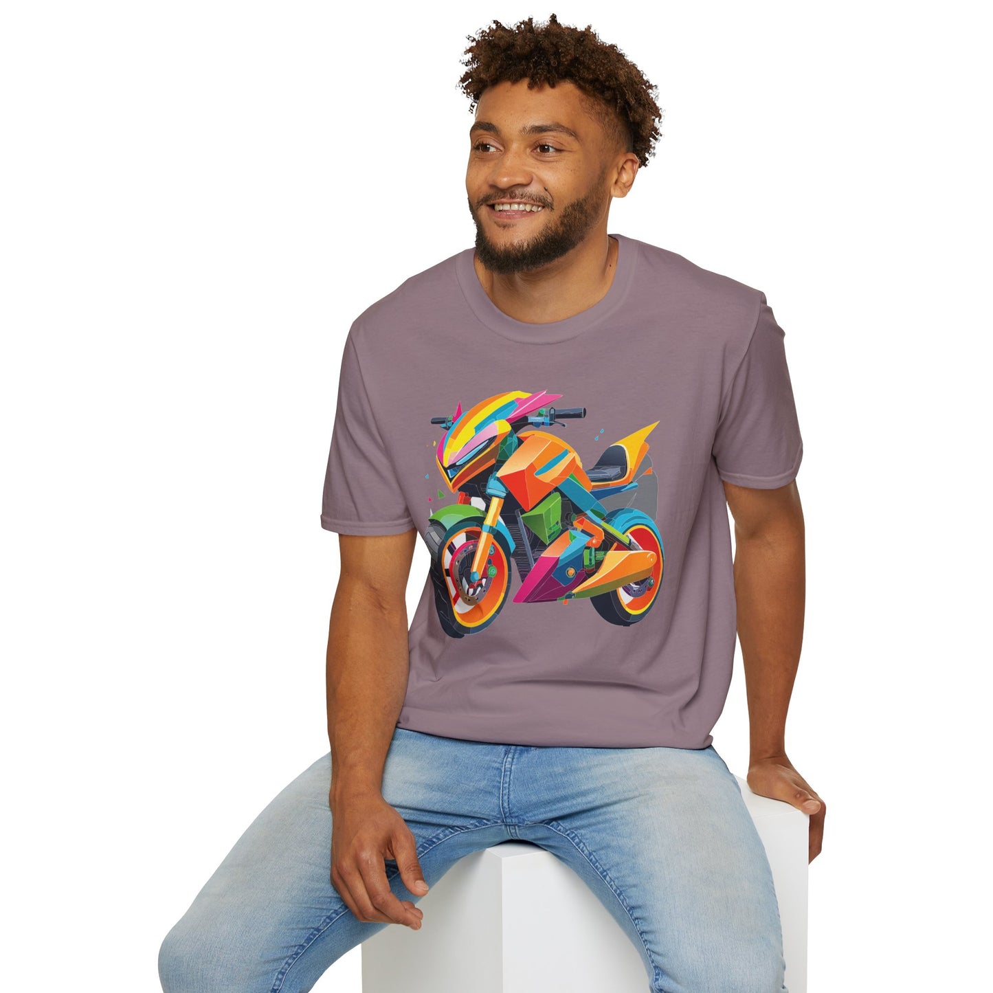 Unisex Bike T Shirt Moto Shirt MTB T Shirt With Art Design Softstyle Cotton Tee For Enthusiasts