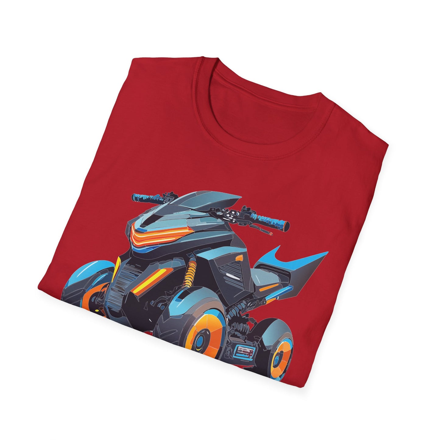 Unisex Motorcycle Art Design T Shirt Softstyle 64000 MTB Graphic Tee For Riders