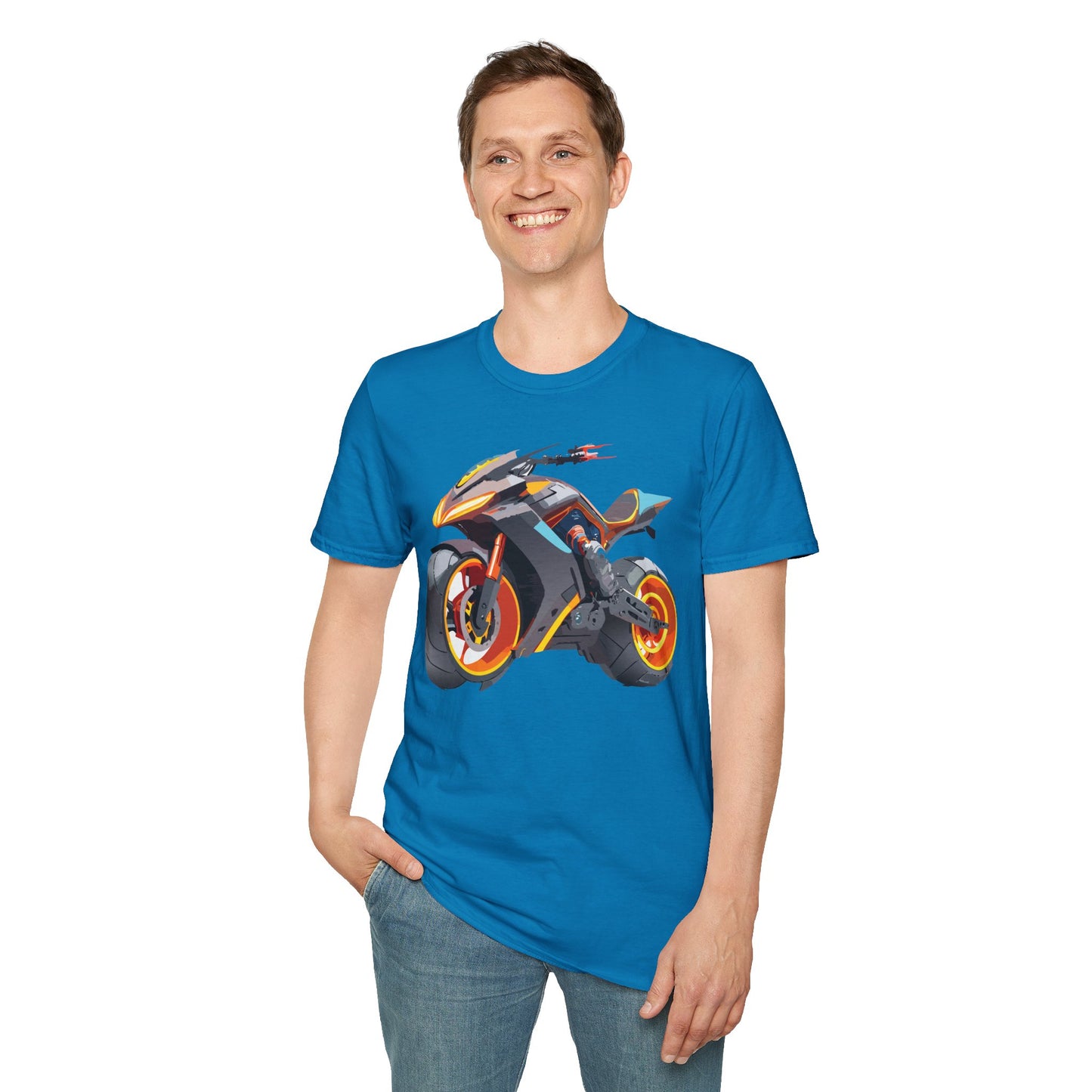 Unisex Bike T Shirt With Motorcycle Graphic MTB Tee Cotton Softstyle Comfort For Riders