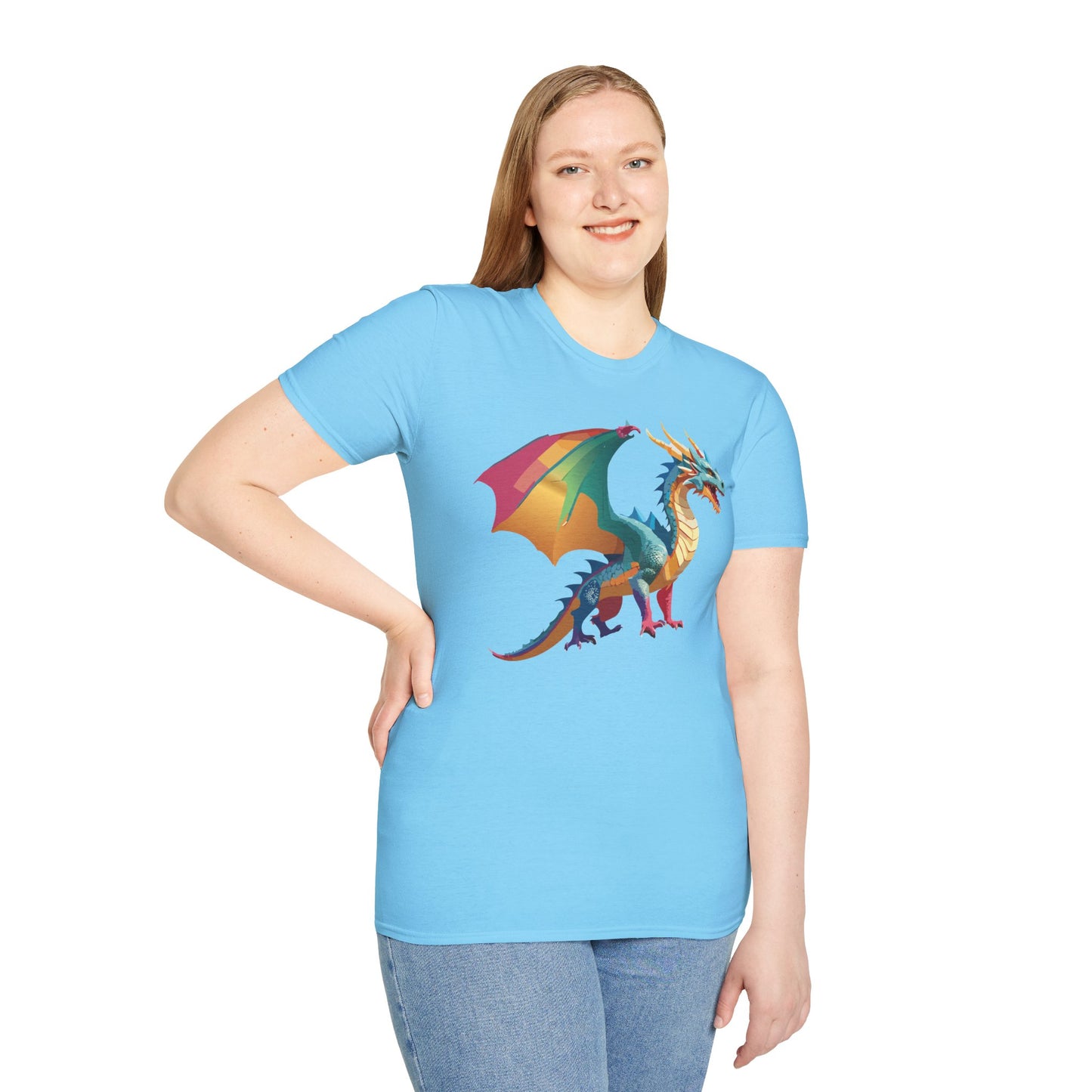 Dragon T Shirt Unisex Dragon Shirt Animal Design Tee Softstyle 100 Percent Ring Spun Cotton