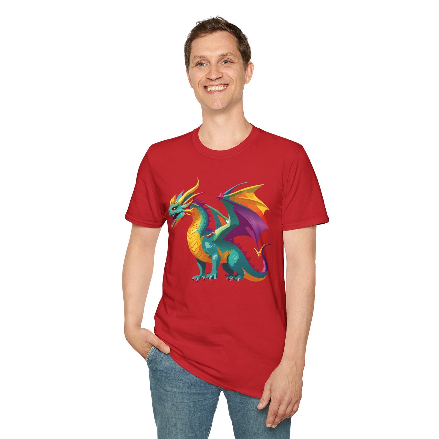 Dragon T Shirt Unisex Short Sleeve Art Design Gildan Softstyle Cotton Tee For Animal Lovers