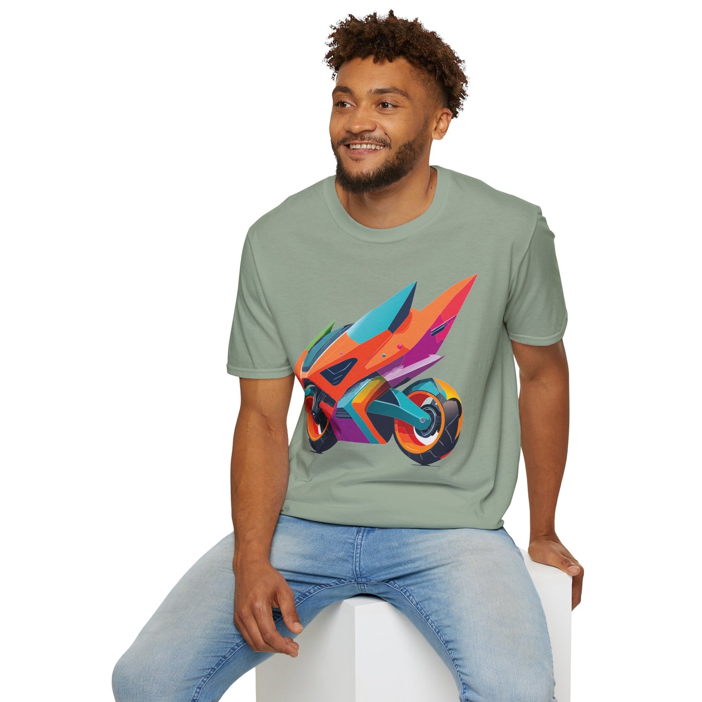Unisex Bike T Shirt Moto Shirt Motorcycle MTB T Shirt 100 Percent Cotton Softstyle