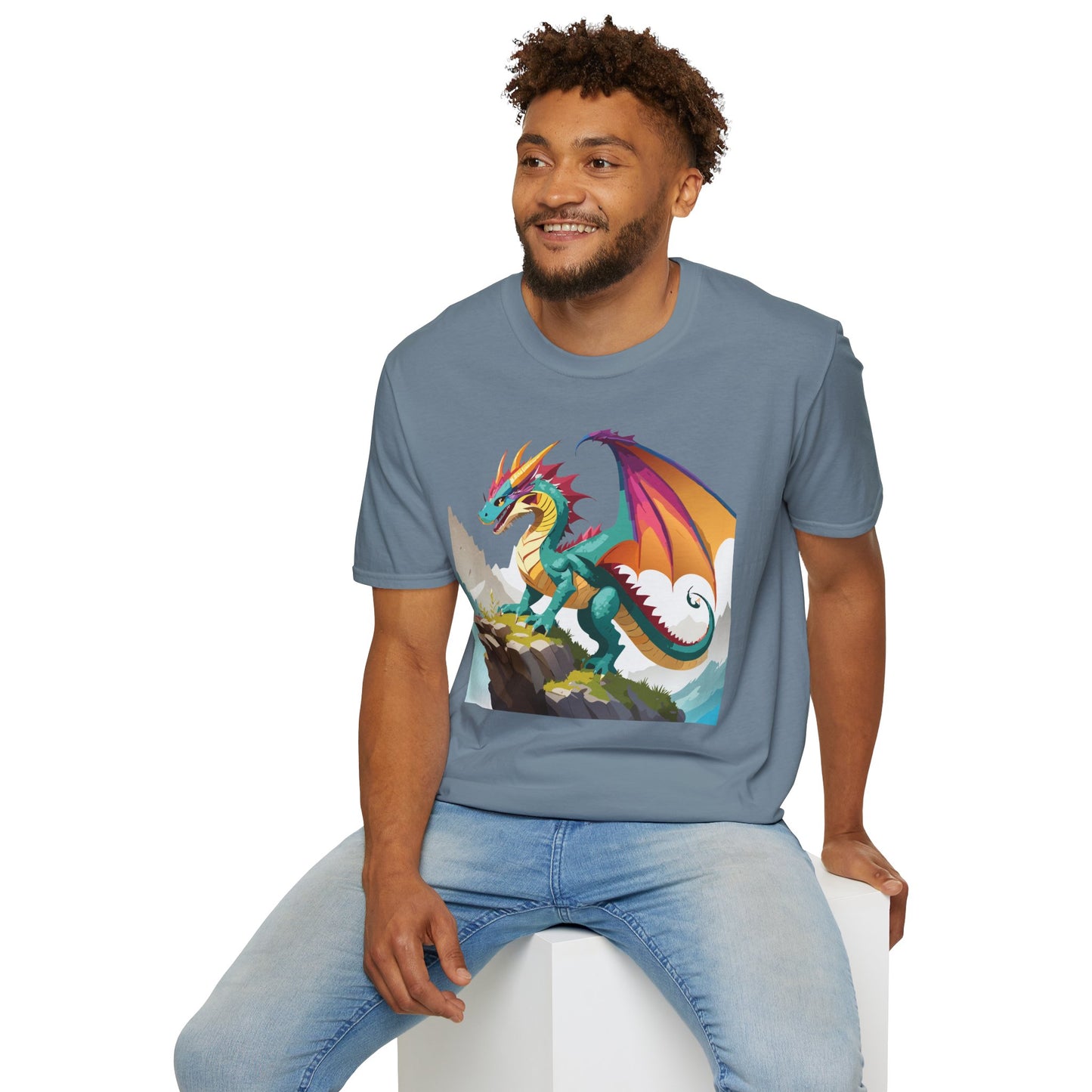 Dragon T Shirt Unisex Dragon Shirt With Animal Art Design Softstyle Cotton Tee Shirt