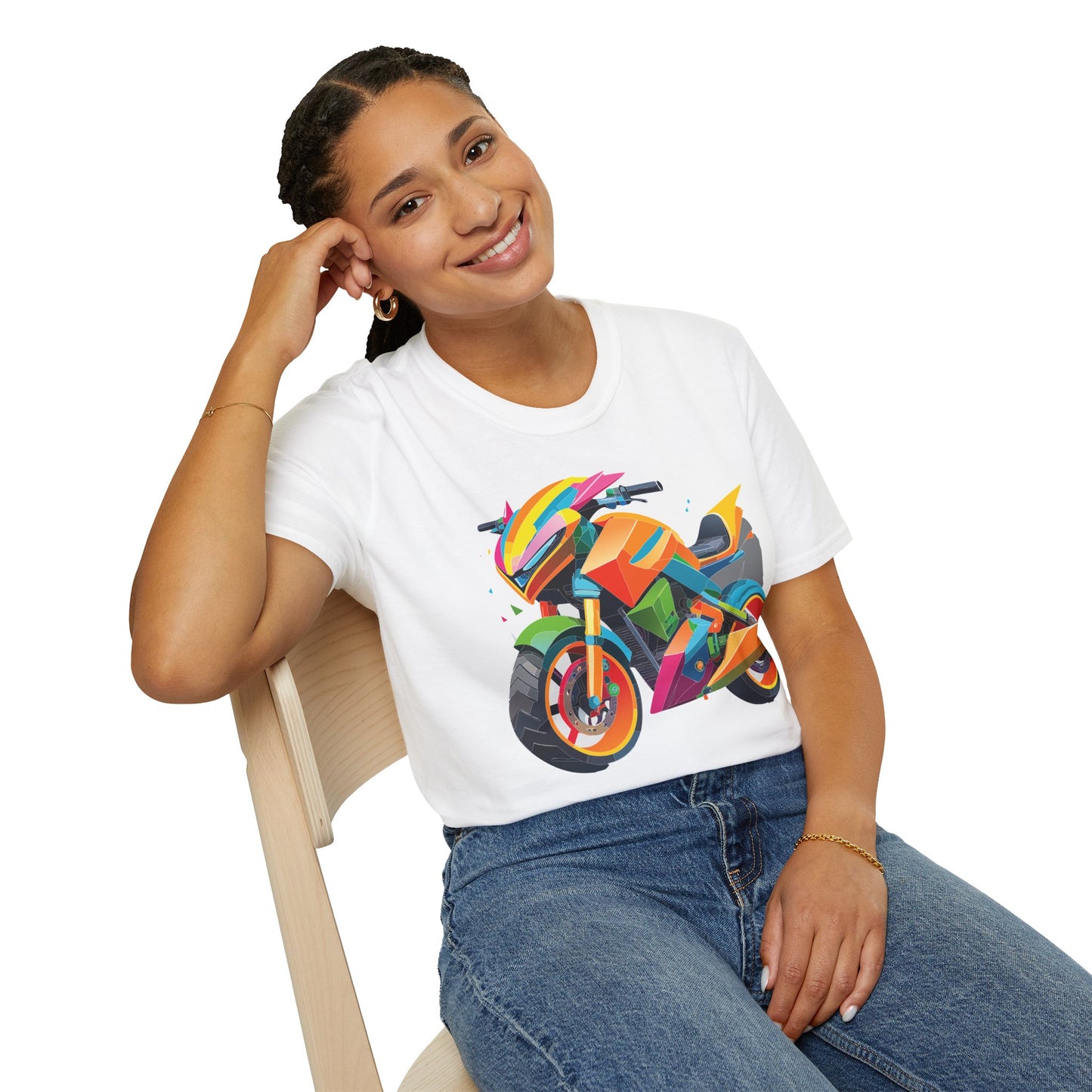Unisex Bike T Shirt Moto Shirt MTB T Shirt With Art Design Softstyle Cotton Tee For Enthusiasts