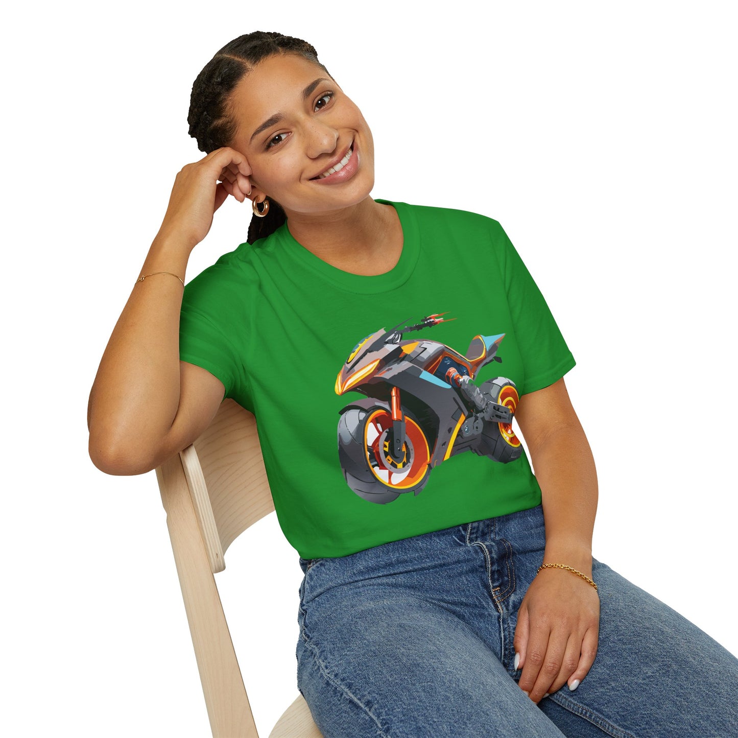 Unisex Bike T Shirt With Motorcycle Graphic MTB Tee Cotton Softstyle Comfort For Riders