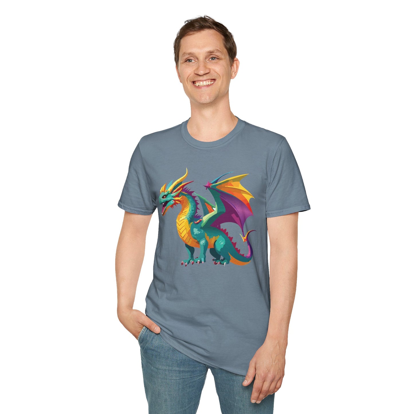 Dragon T Shirt Unisex Short Sleeve Art Design Gildan Softstyle Cotton Tee For Animal Lovers