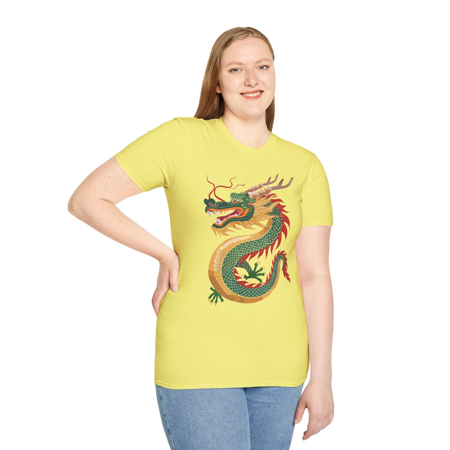 Dragon T Shirt Unisex Dragon Shirt With Animal Art Design Gildan Softstyle 64000 Tee