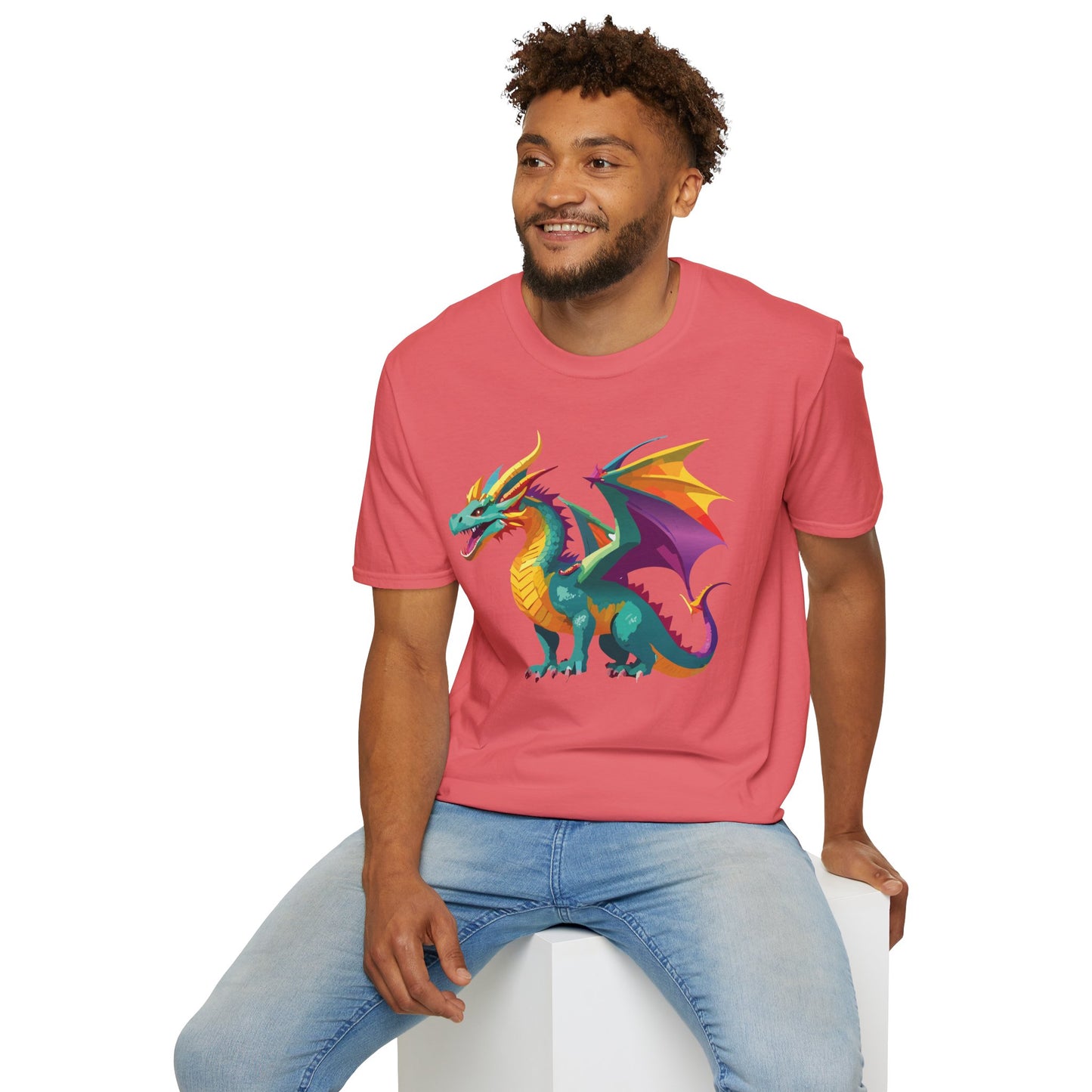 Dragon T Shirt Unisex Short Sleeve Art Design Gildan Softstyle Cotton Tee For Animal Lovers