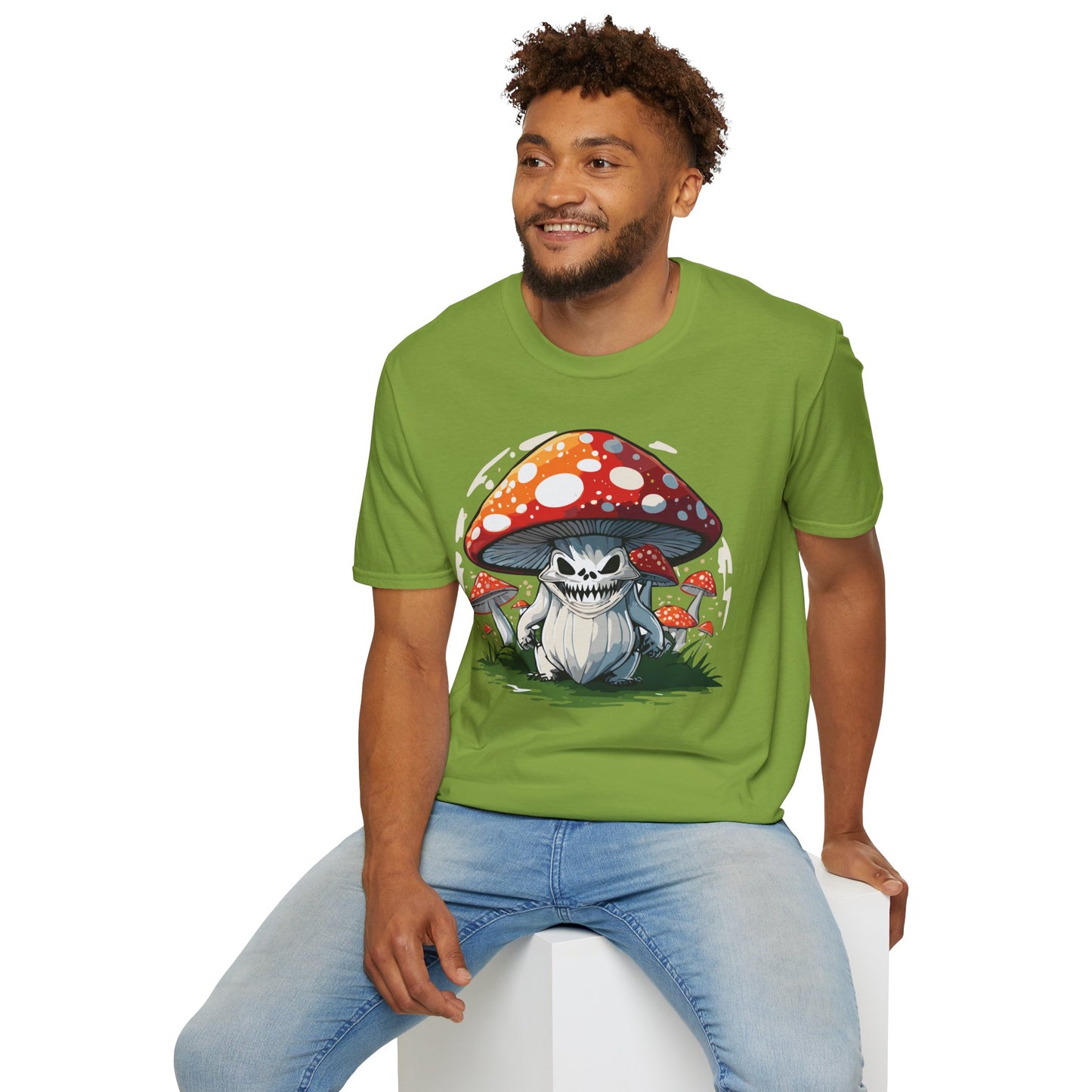 Mashroom Tee Shirt Unisex Softstyle 64000 100 Percent Ring Spun Cotton Funny Mashroom Fungus Design
