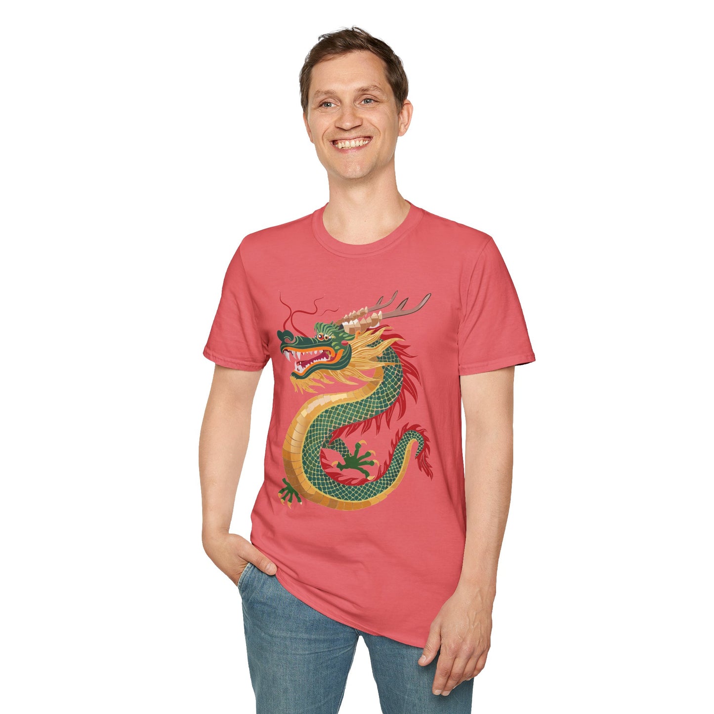 Dragon T Shirt Unisex Dragon Shirt With Animal Art Design Gildan Softstyle 64000 Tee