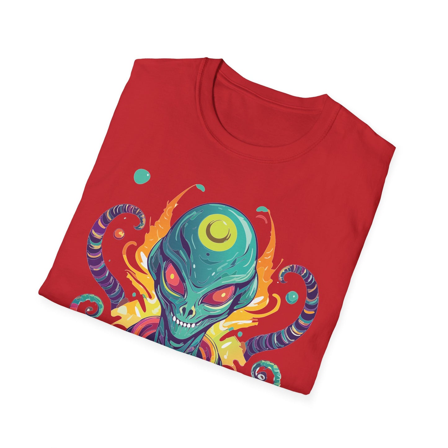 Alien Cosmos Unisex T Shirt With Aliens Design Gildan Softstyle 64000 Comfortable Lightweight Tee