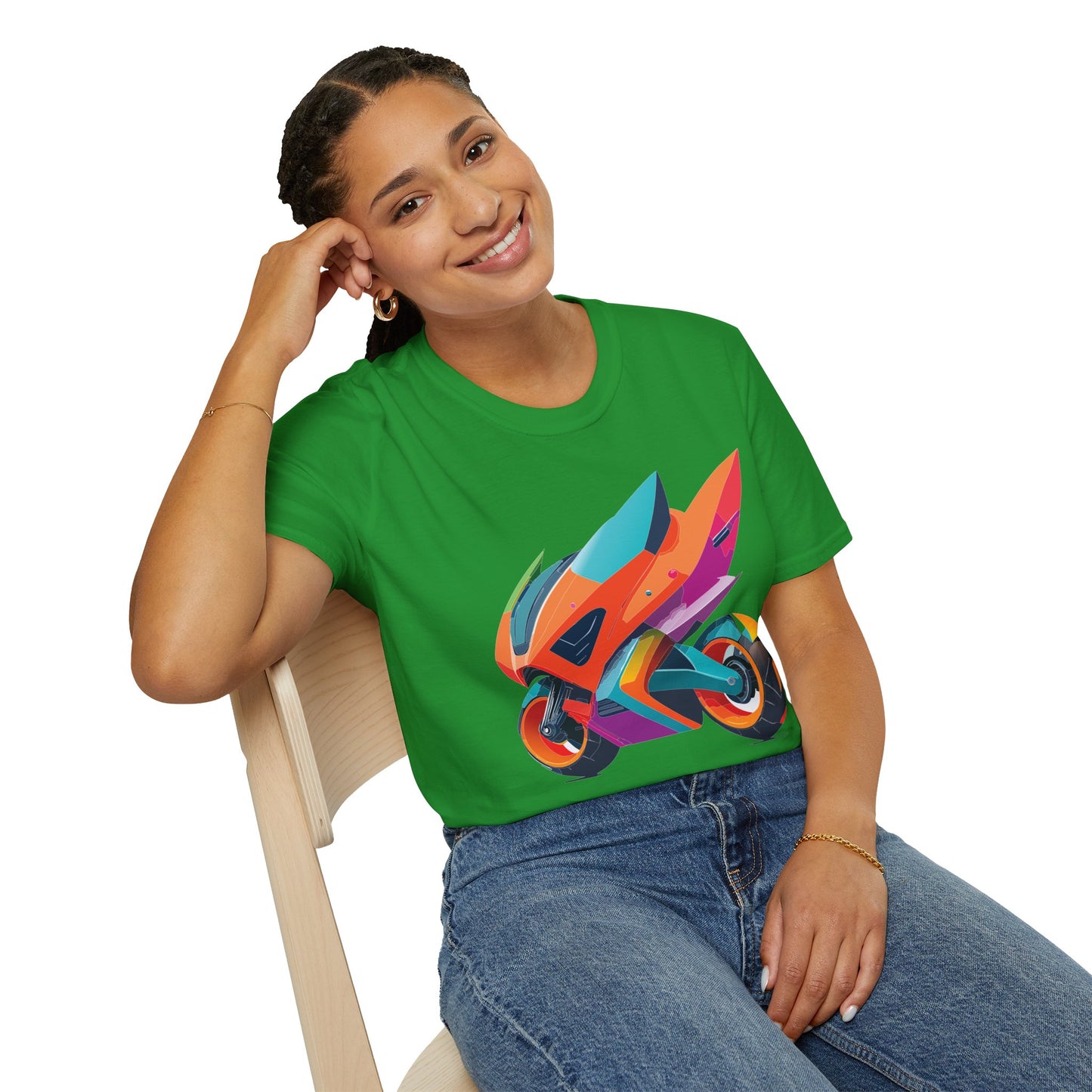 Unisex Bike T Shirt Moto Shirt Motorcycle MTB T Shirt 100 Percent Cotton Softstyle