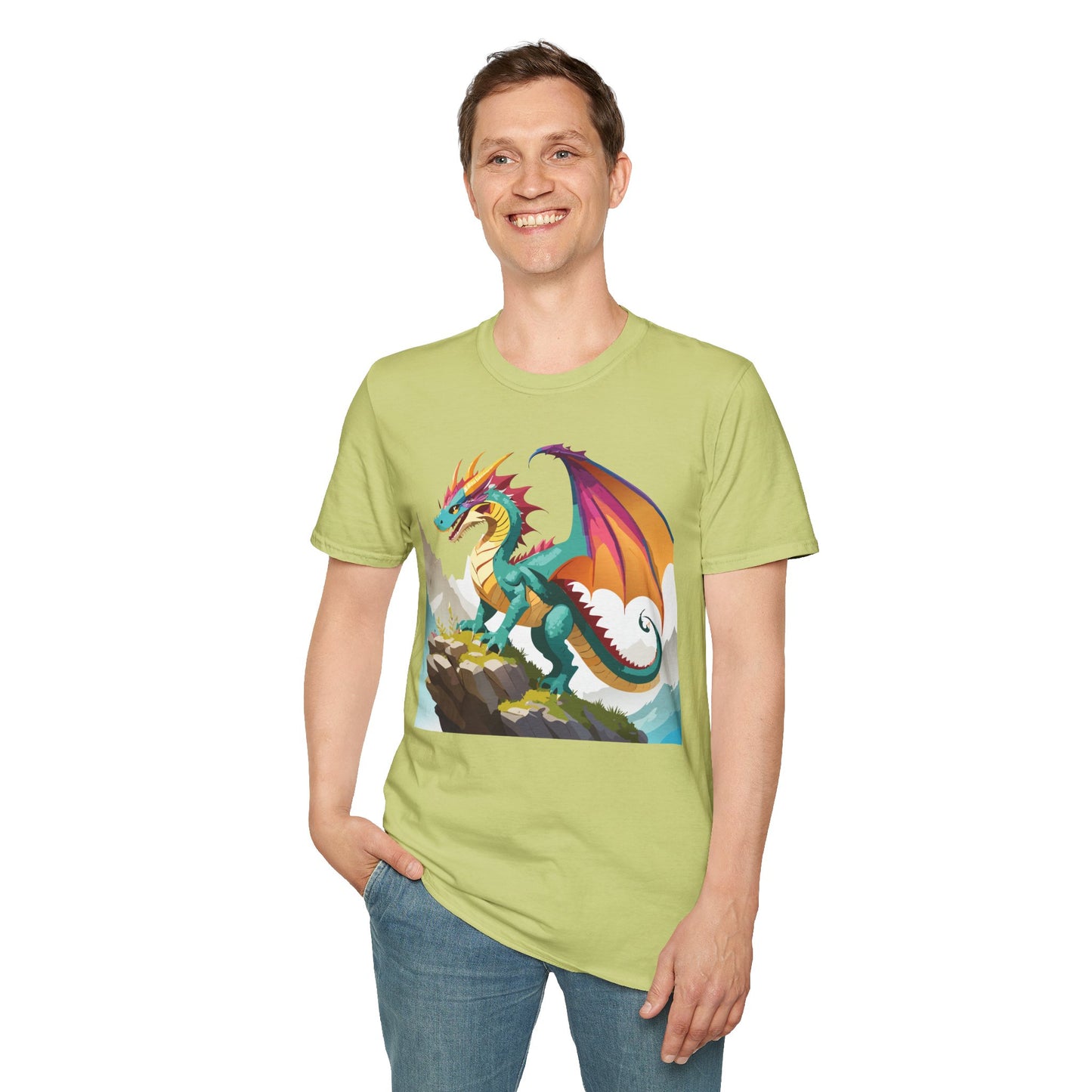 Dragon T Shirt Unisex Dragon Shirt With Animal Art Design Softstyle Cotton Tee Shirt