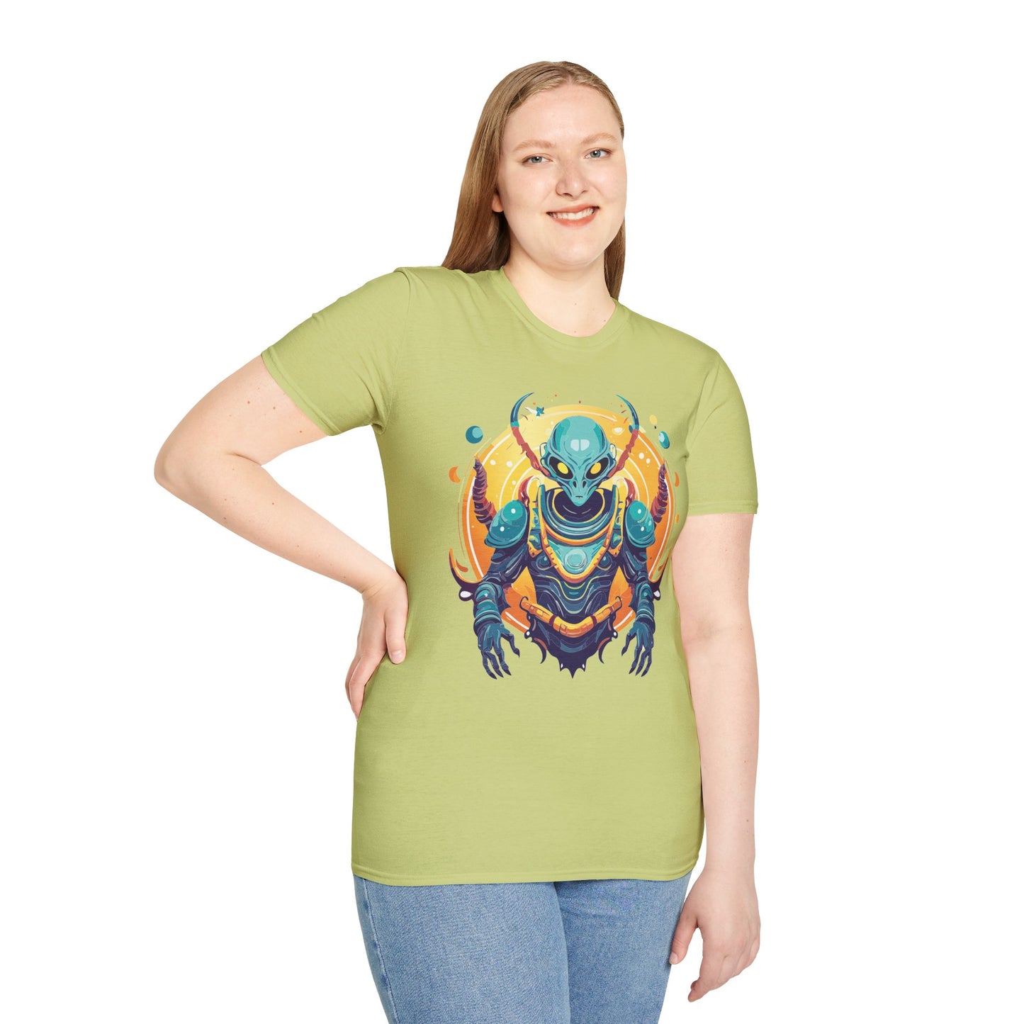 Cosmos Alien T Shirt Unisex Softstyle Short Sleeve Tee With Alien Art Design Artwork