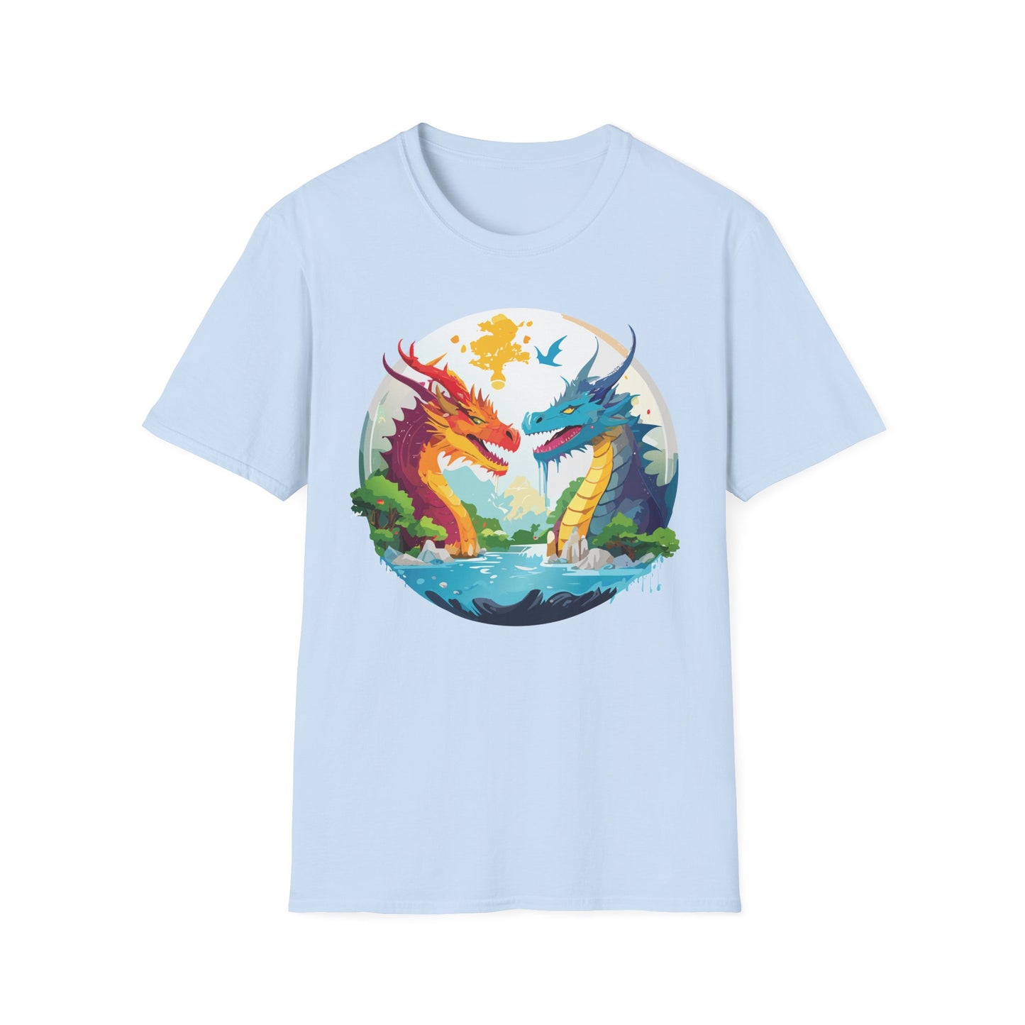 Dragon T Shirt Unisex Gildan Softstyle 64000 100 Percent Cotton Animal Print Tee Artwork