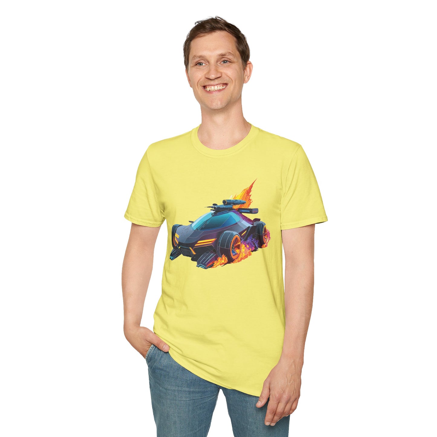 Unisex Car T Shirt Hot Wheels Cars Shirt 100 Percent Ring Spun Cotton Gildan Softstyle Tee