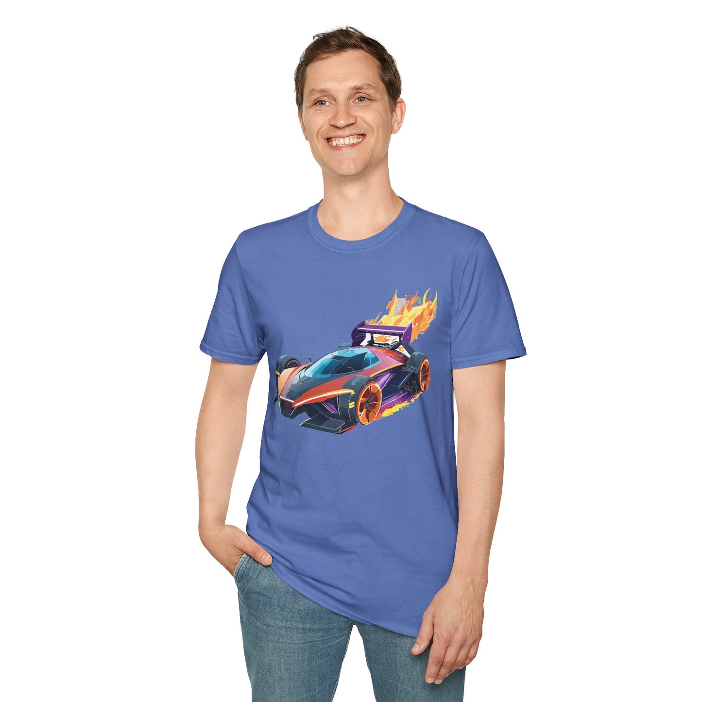 Unisex Car T Shirt Hot Wheels Graphic Tee Car Shirt Gildan Softstyle 64000 Cotton Tee