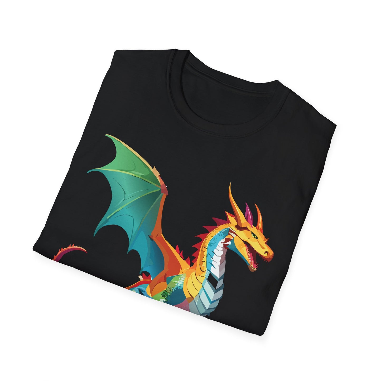 Dragon T Shirt Unisex Animal Design Tee Softstyle Gildan 64000 100 Percent Ring Spun Cotton
