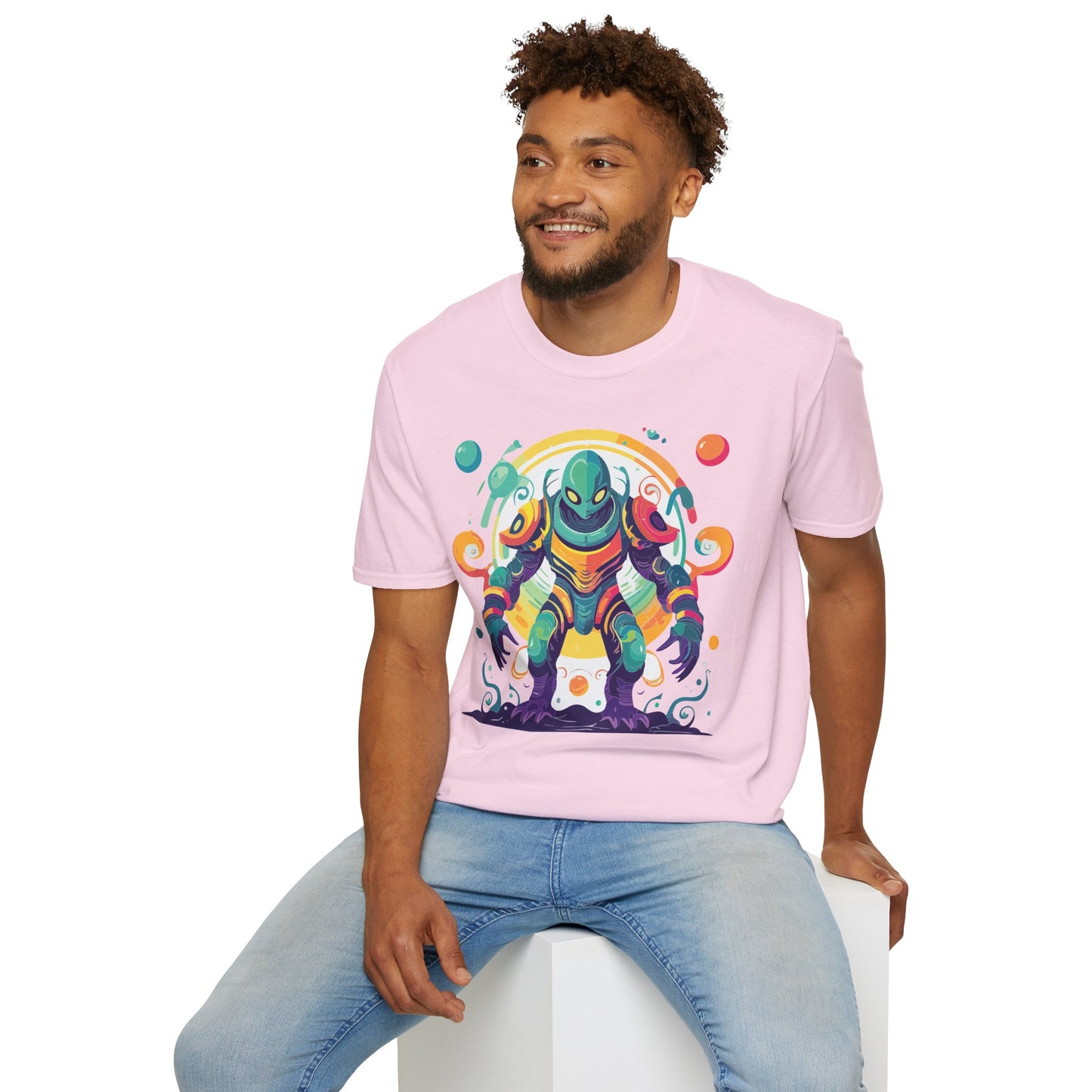 Cosmos Alien T Shirt Unisex Softstyle 64000 with Art Design Durable Comfort Artwork Tee