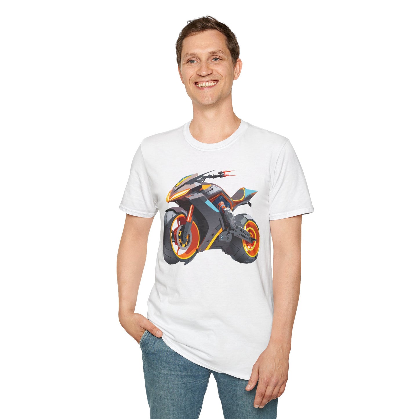 Unisex Bike T Shirt With Motorcycle Graphic MTB Tee Cotton Softstyle Comfort For Riders