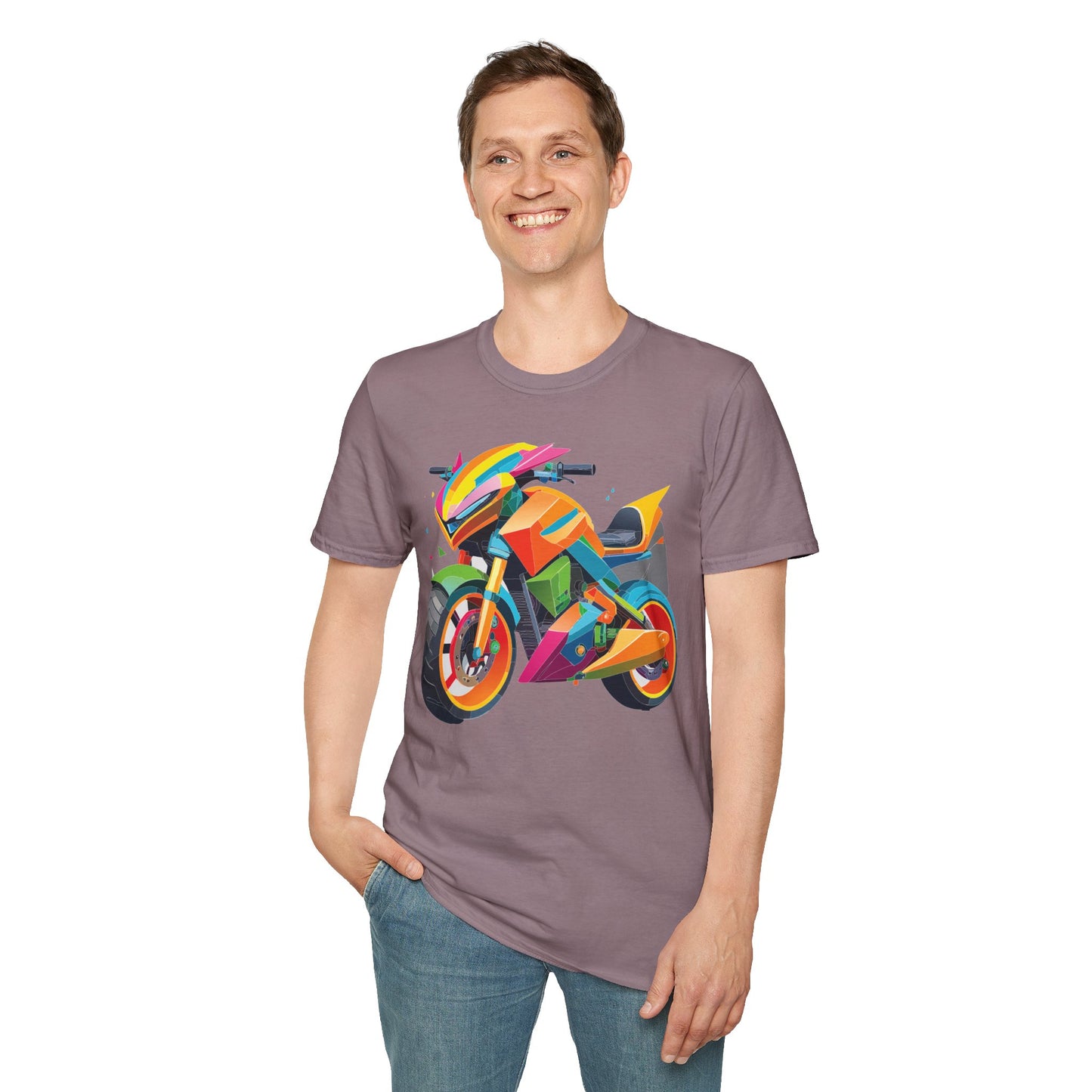 Unisex Bike T Shirt Moto Shirt MTB T Shirt With Art Design Softstyle Cotton Tee For Enthusiasts