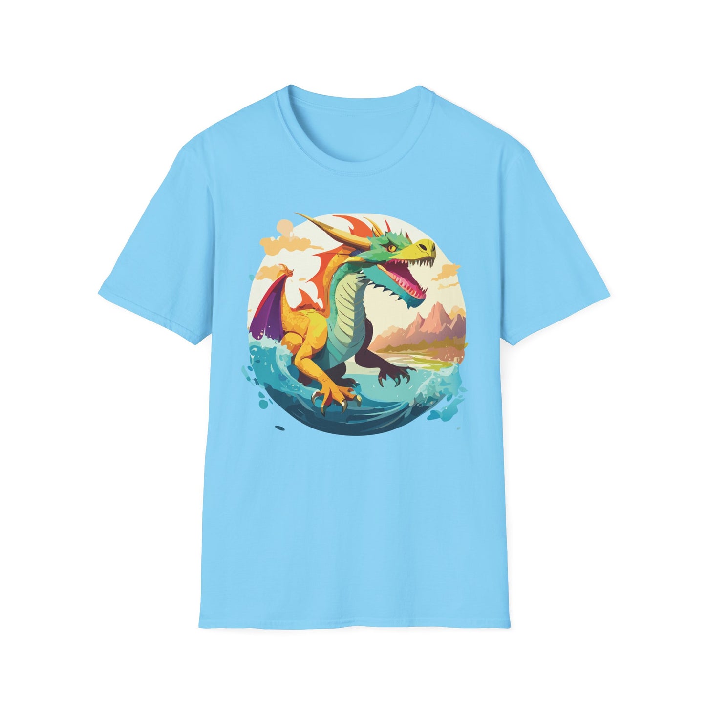 Dragon T Shirt Unisex Animal Print Dragon Shirt Gildan Softstyle Cotton Tee 64000