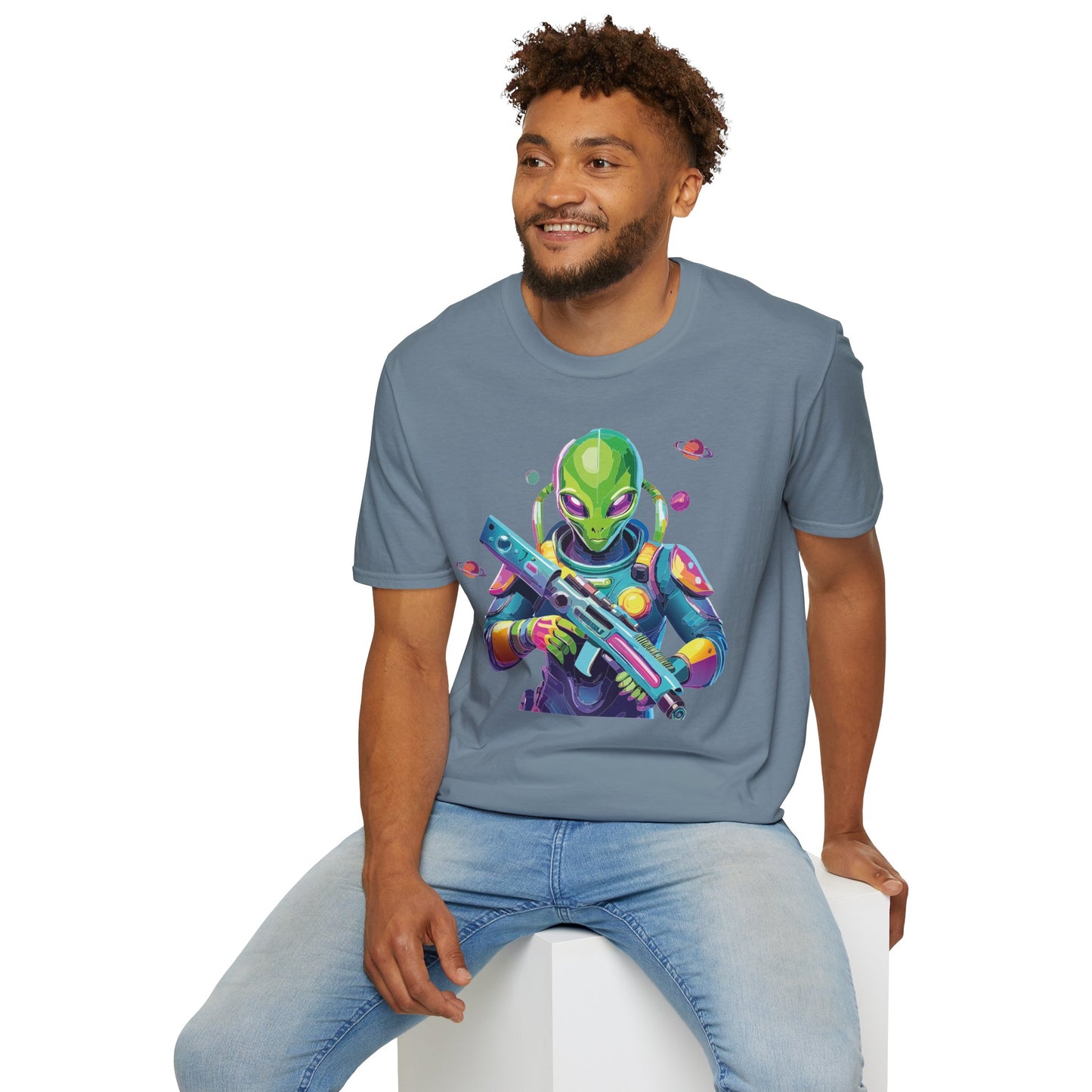 Alien Cosmos T Shirt Unisex Gildan Softstyle 64000 Art Design Tee For Everyday Comfort