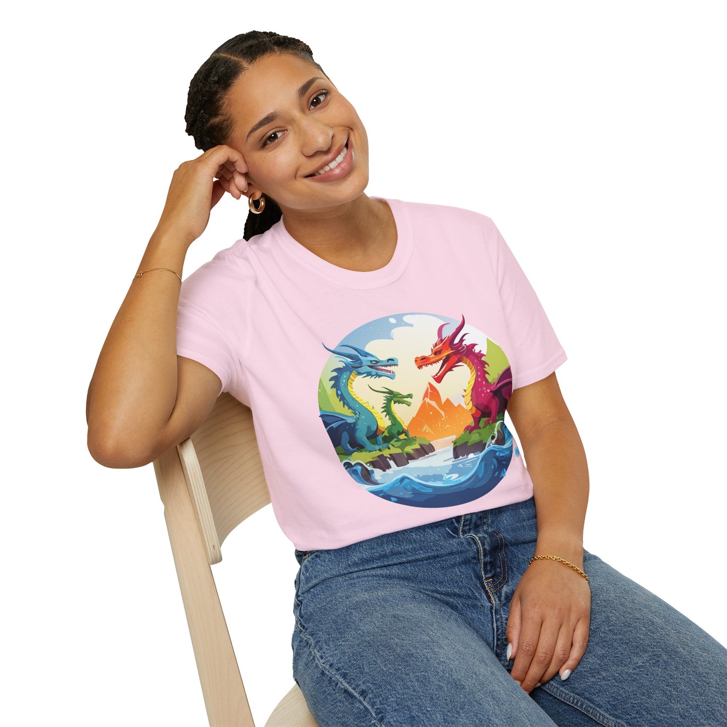 Dragon T Shirt Unisex Dragon Tee 100 Percent Ring Spun Cotton Softstyle Comfort Fit