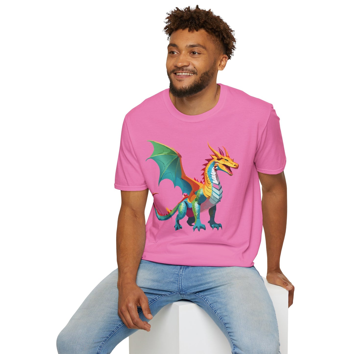 Dragon T Shirt Unisex Animal Design Tee Softstyle Gildan 64000 100 Percent Ring Spun Cotton