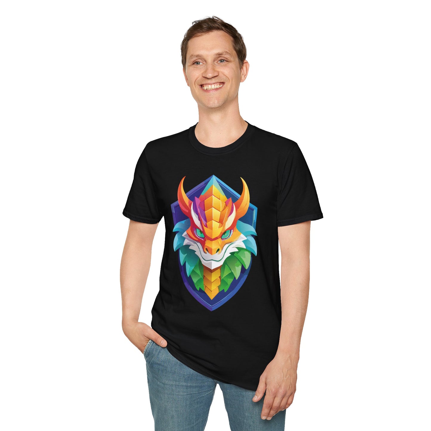 Unisex Dragon T Shirt Softstyle 64000 100 Percent Ring Spun Cotton Comfortable Tee