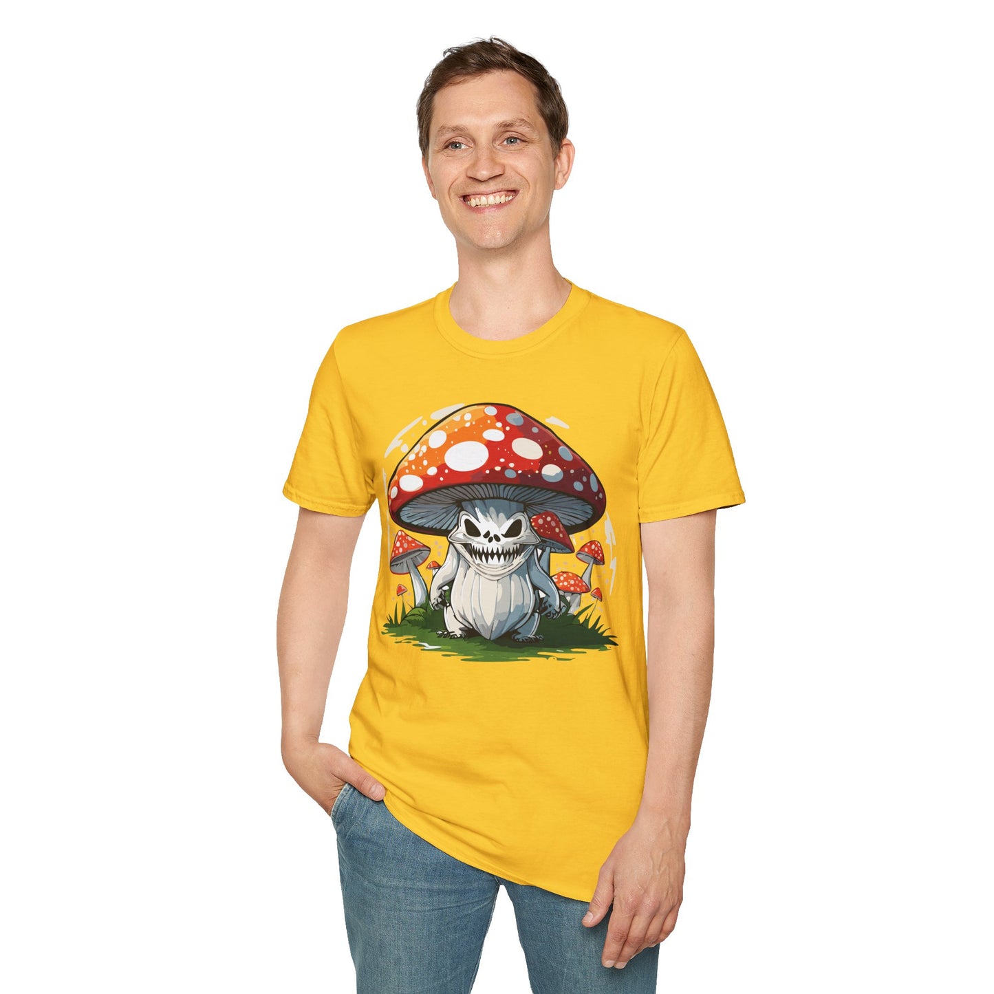 Mashroom Tee Shirt Unisex Softstyle 64000 100 Percent Ring Spun Cotton Funny Mashroom Fungus Design