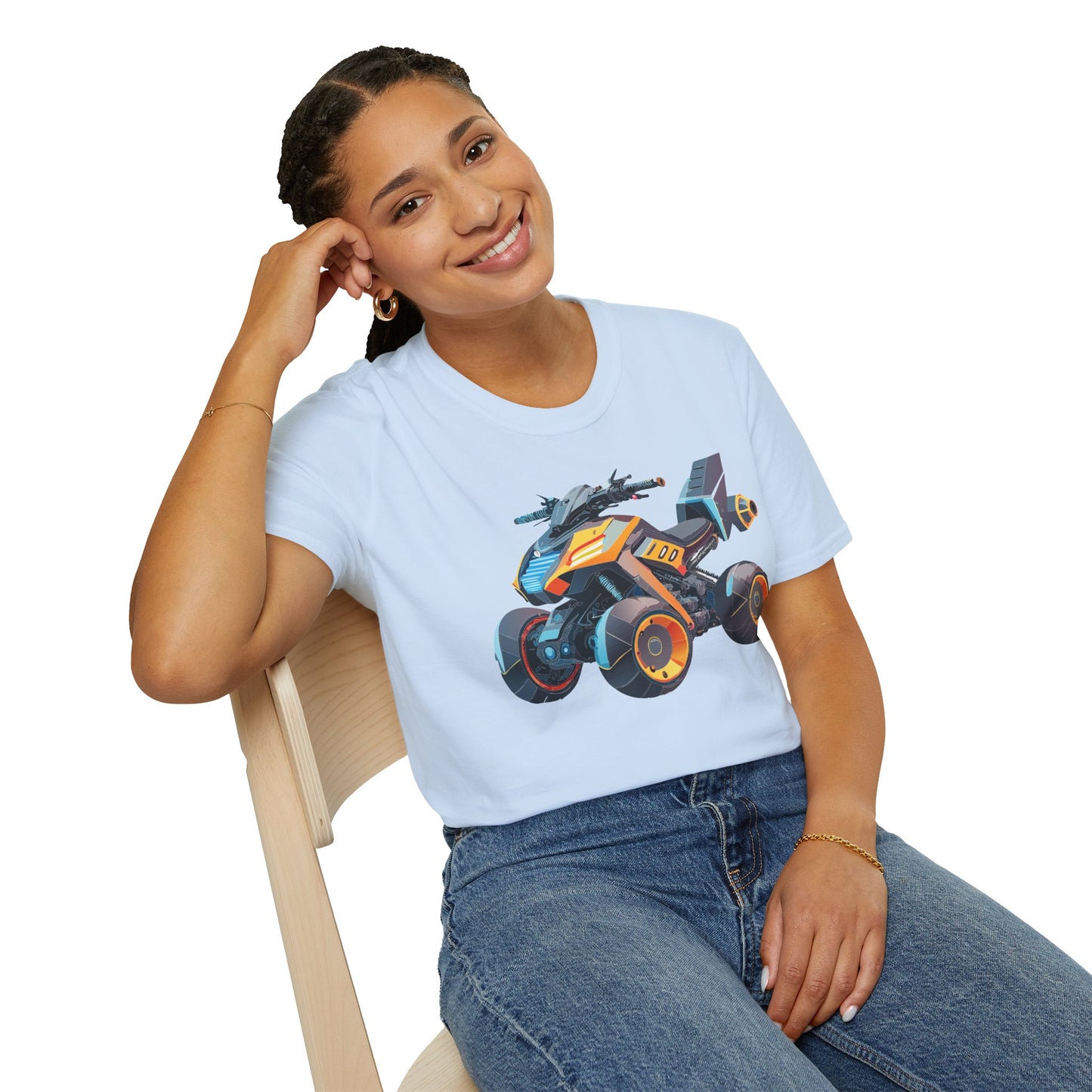 Unisex Bike T Shirt Moto Shirt With Motorcycle Design MTB Tee For Riders One Hundred Percent Cotton