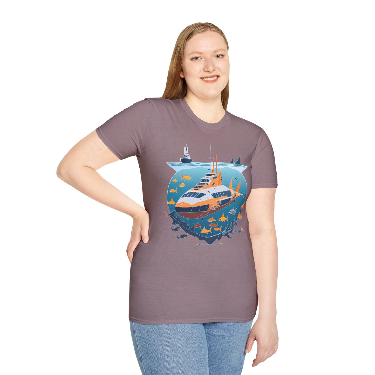 Ocean Tee Shirt, Ocean Shirt, Shirt with Ocean, U boat Tees, Shirt with U-Boat